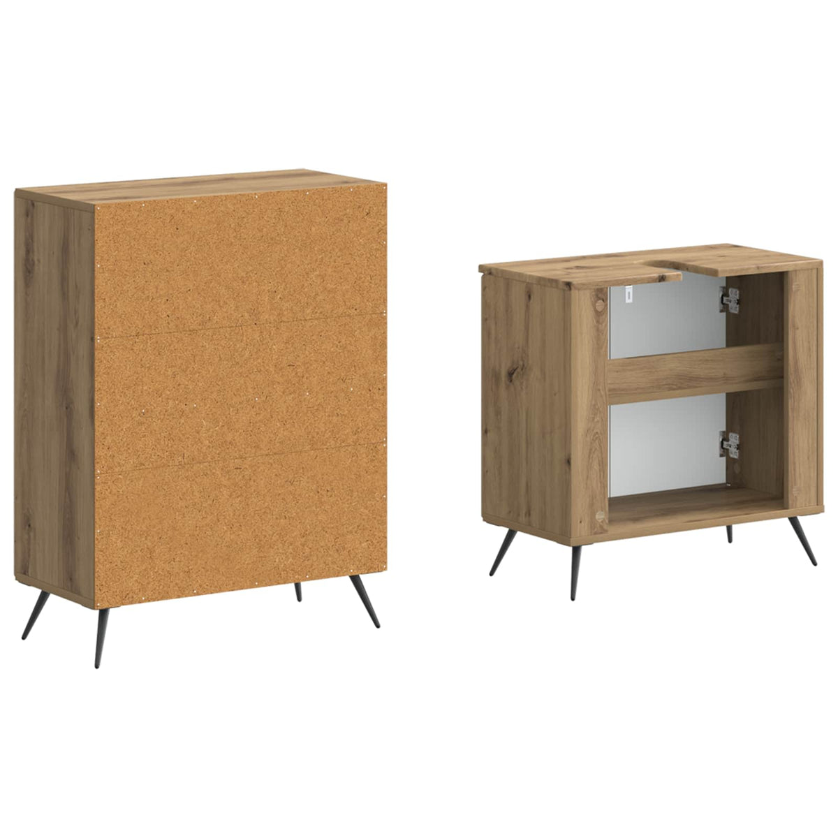 Set kupaonskih ormara od 2 dijela BREDA Hrast artisan