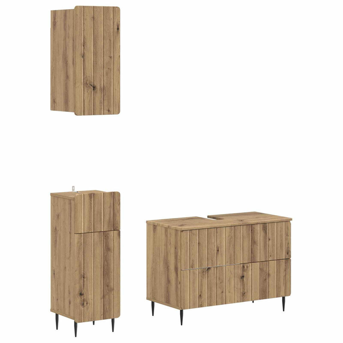Set za kupaonicu od 3 dijela ZWOLLE Hrast artisan
