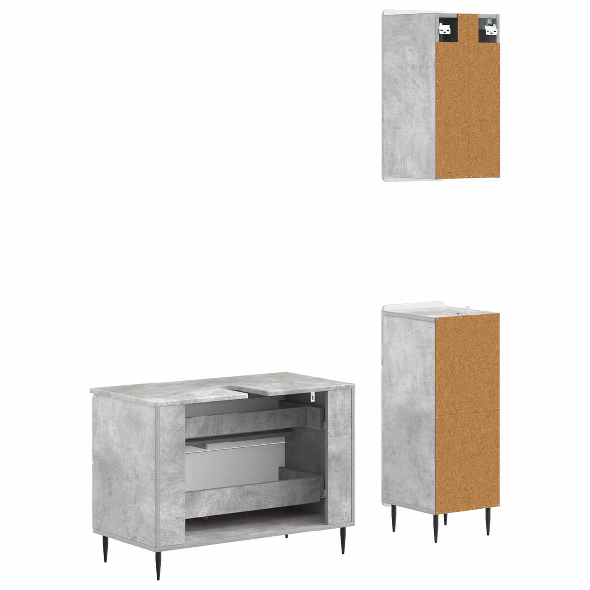 Set za kupaonicu od 3 dijela HAARLEM Betonska siva