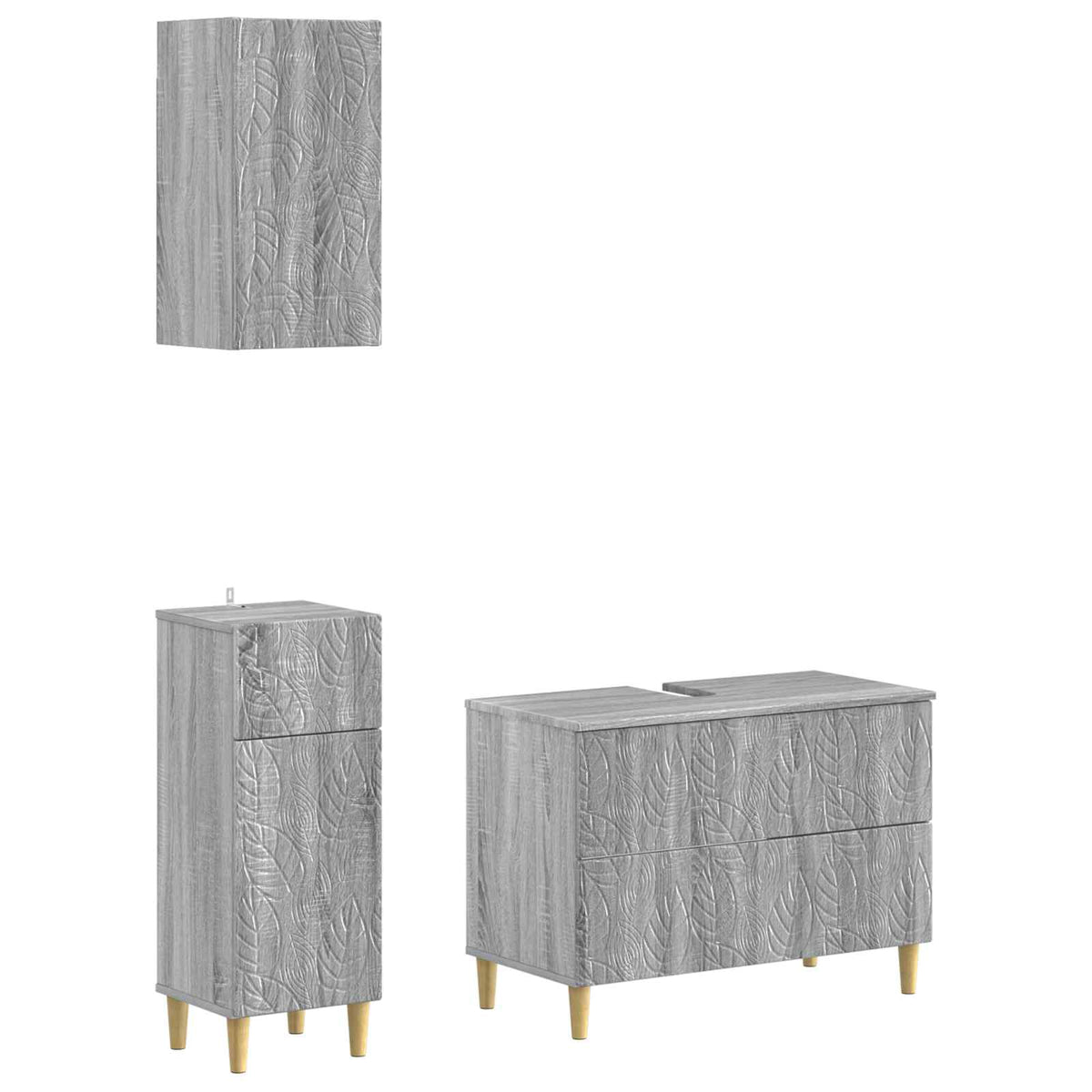 Set za kupaonicu od 3 dijela DELFT Siva Sonoma