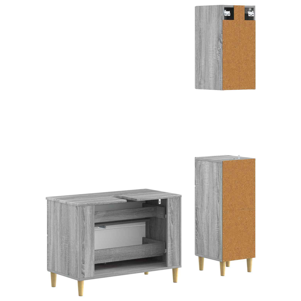 Set za kupaonicu od 3 dijela DELFT Siva Sonoma