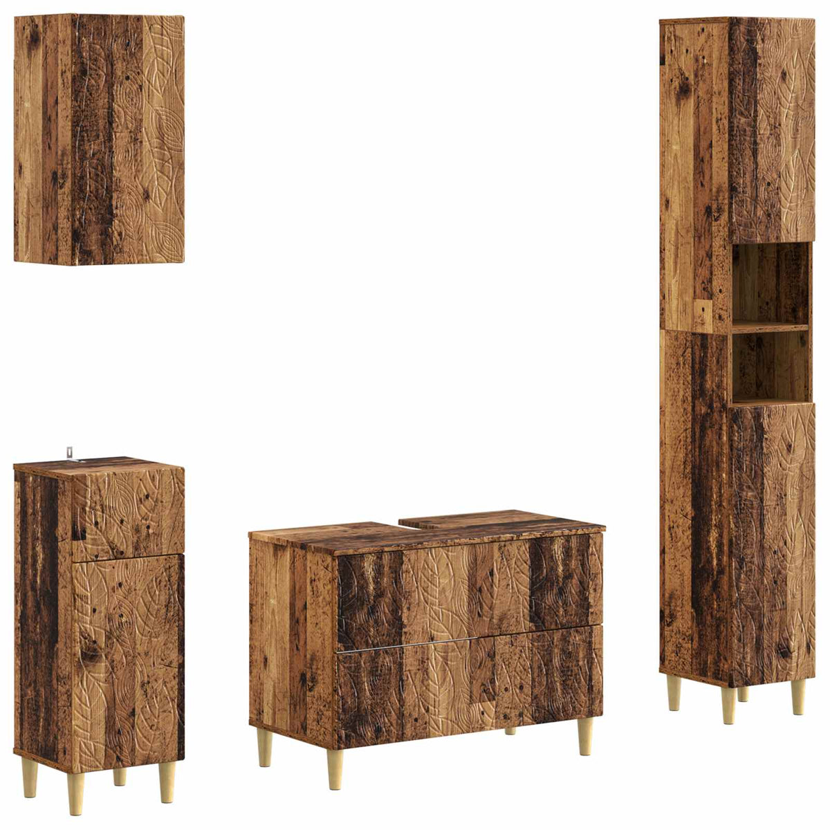 Set kupaonskih ormara od 4 dijela DELFT Staro drvo
