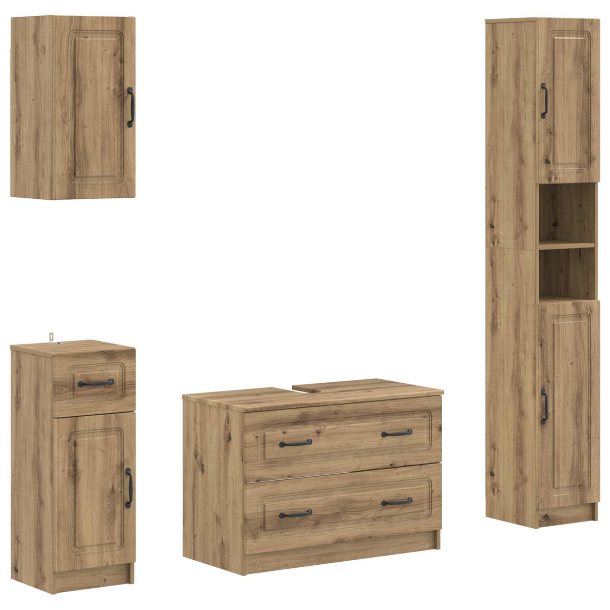 Set kupaonskih ormara od 4 dijela UTRECHT Hrast artisan