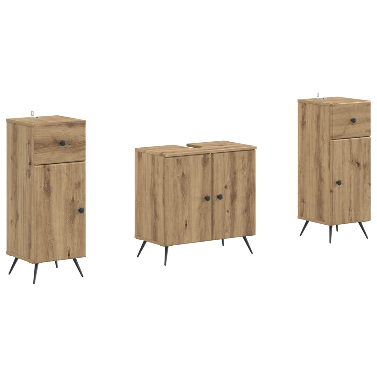 Set kupaonskih ormara od 2 dijela BREDA Hrast artisan