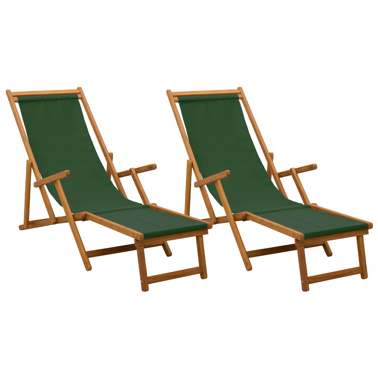 Sklopiva ležaljka za sunčanje 2 pcs 3 Pozicija Zelena