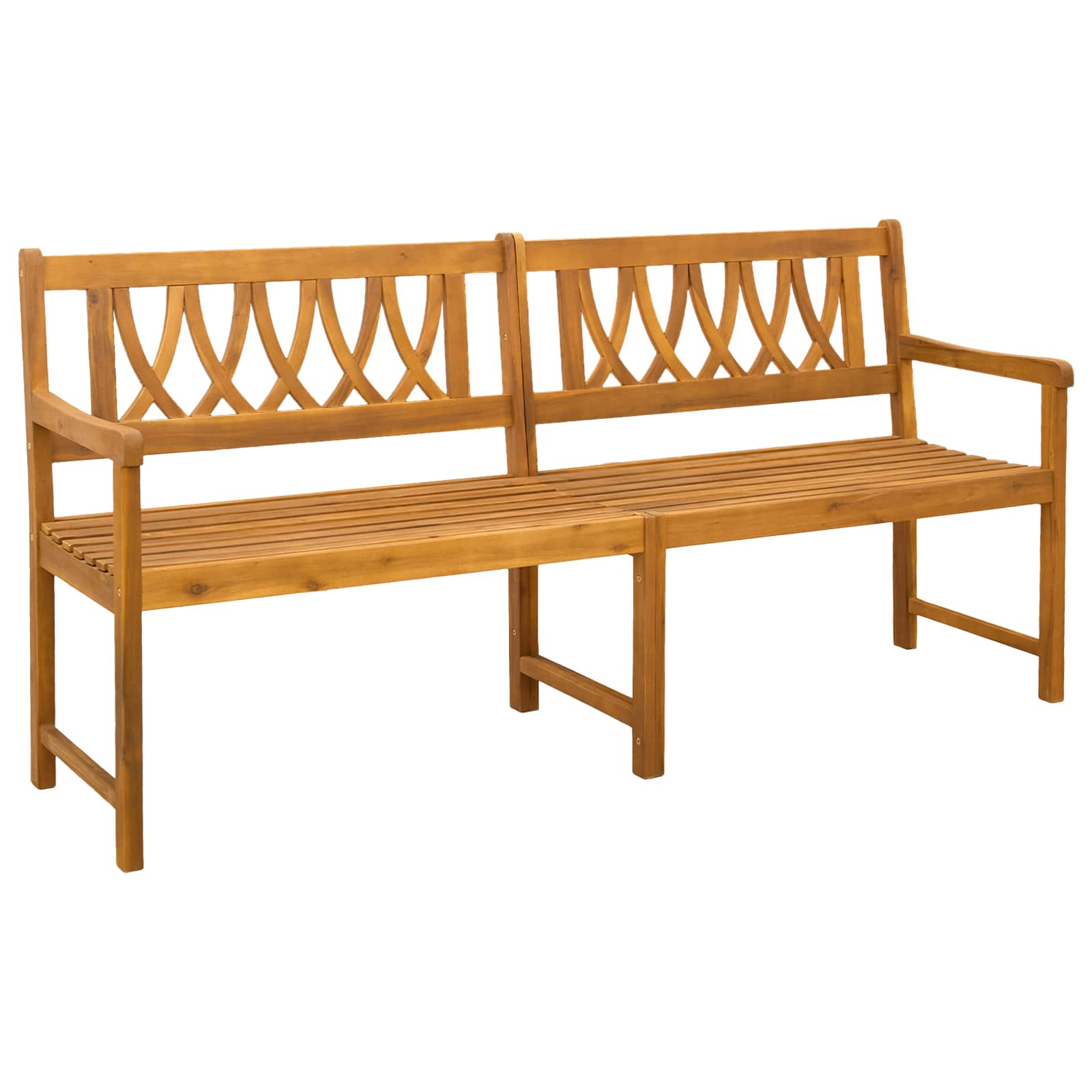 Vanjska klupa Prirodna 180 x 55,5 x 90 cm Čvrsto drvo akacije