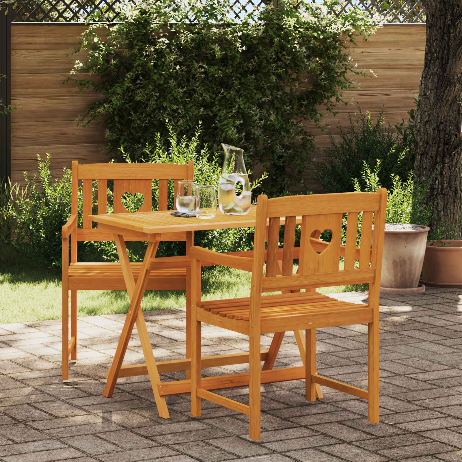 Vanjska klupa 2 pcs Prirodna 56 x 55,5 x 90 cm