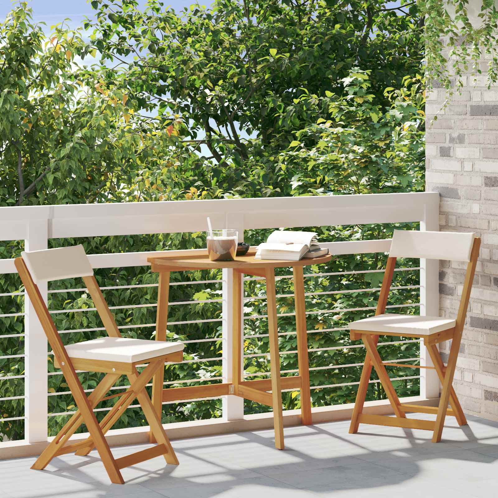 Vanjske bistro stolice 2 pcs Krem bijela 40 x 53 x 80 cm