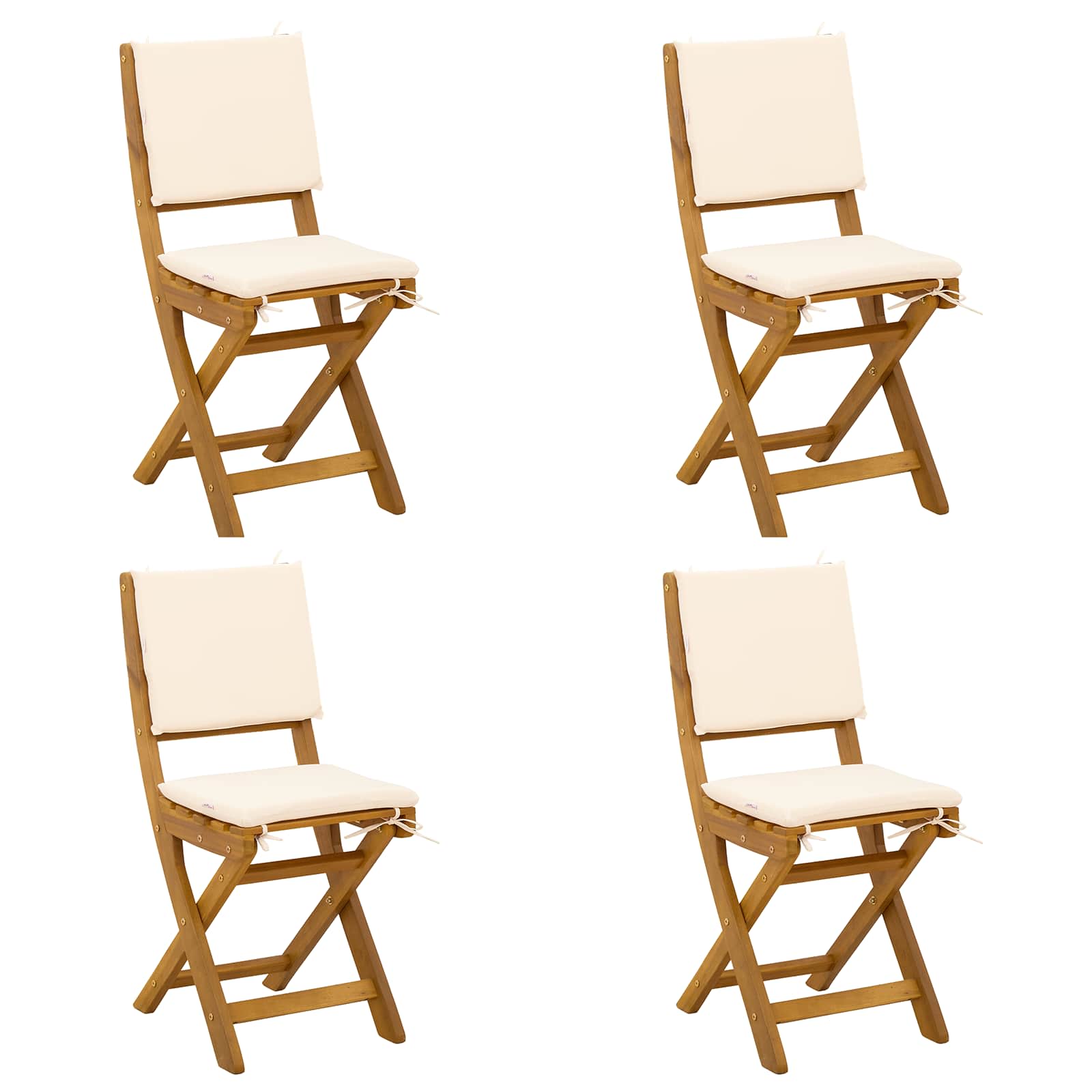 Vanjske bistro stolice 4 pcs Krem bijela 38 x 46 x 85 cm