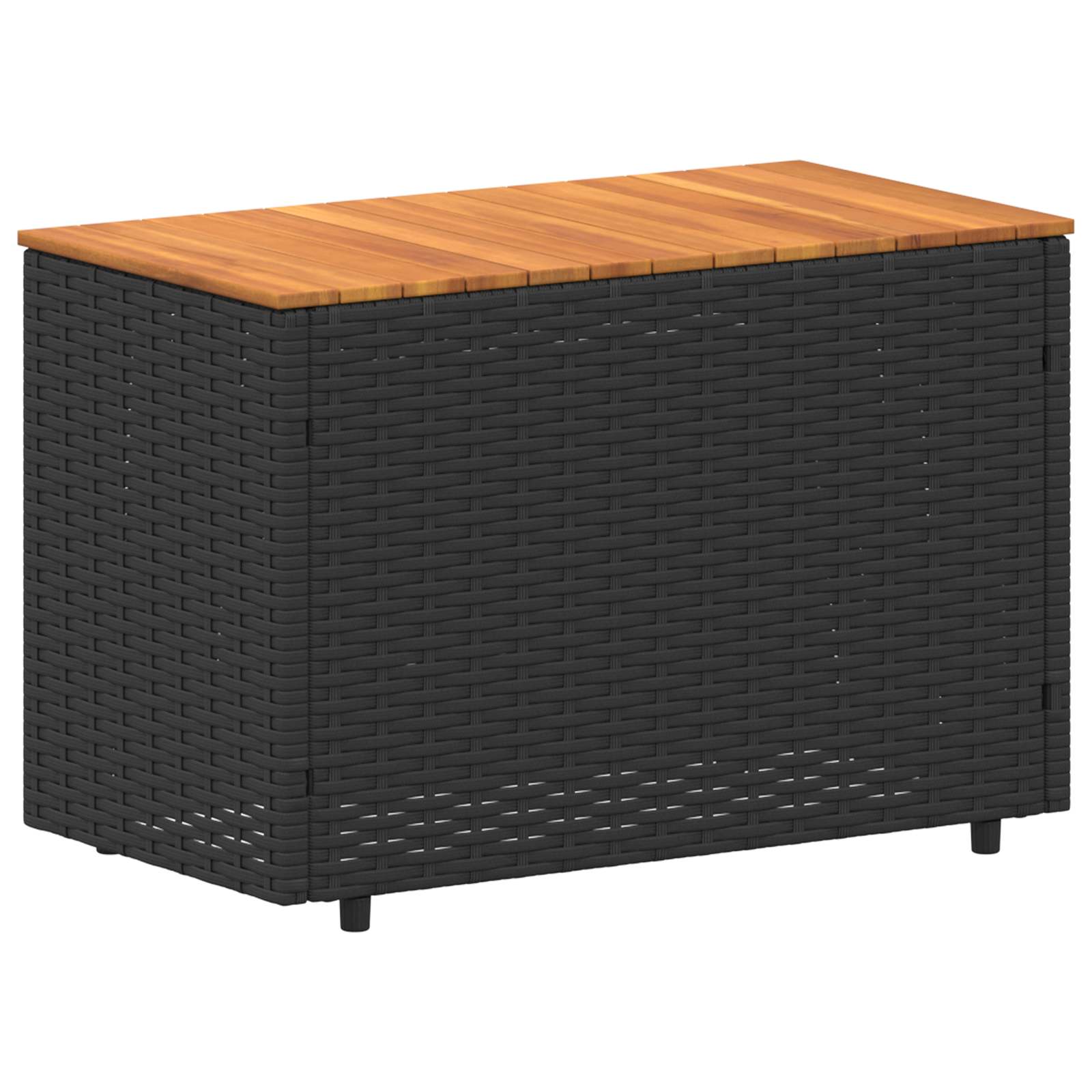 Set vanjskih sofa 4 pcs Crna i krem-bijela Poliratan i Akacija