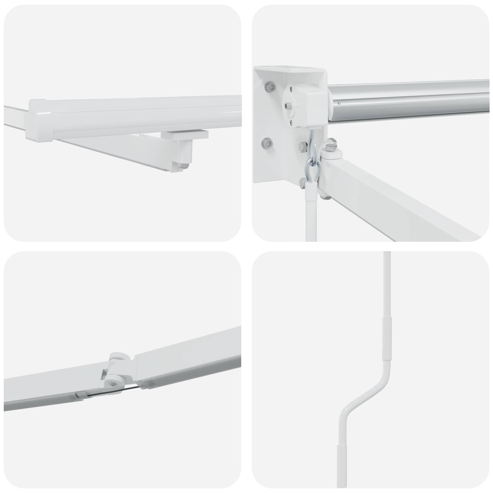 Električni sklopivi okvir tende Bijeli 3 x 2,5 m Aluminij