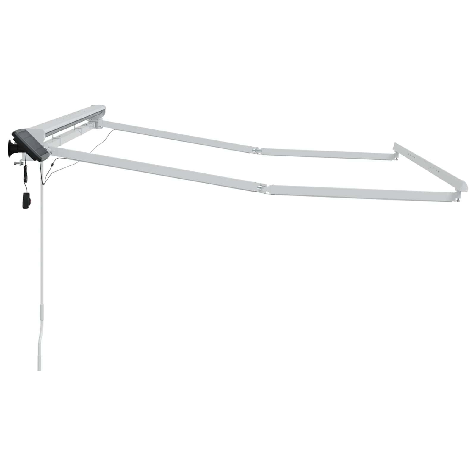 Ručni okvir tende s LED-ima Bijeli 3 x 2,5 m Aluminij