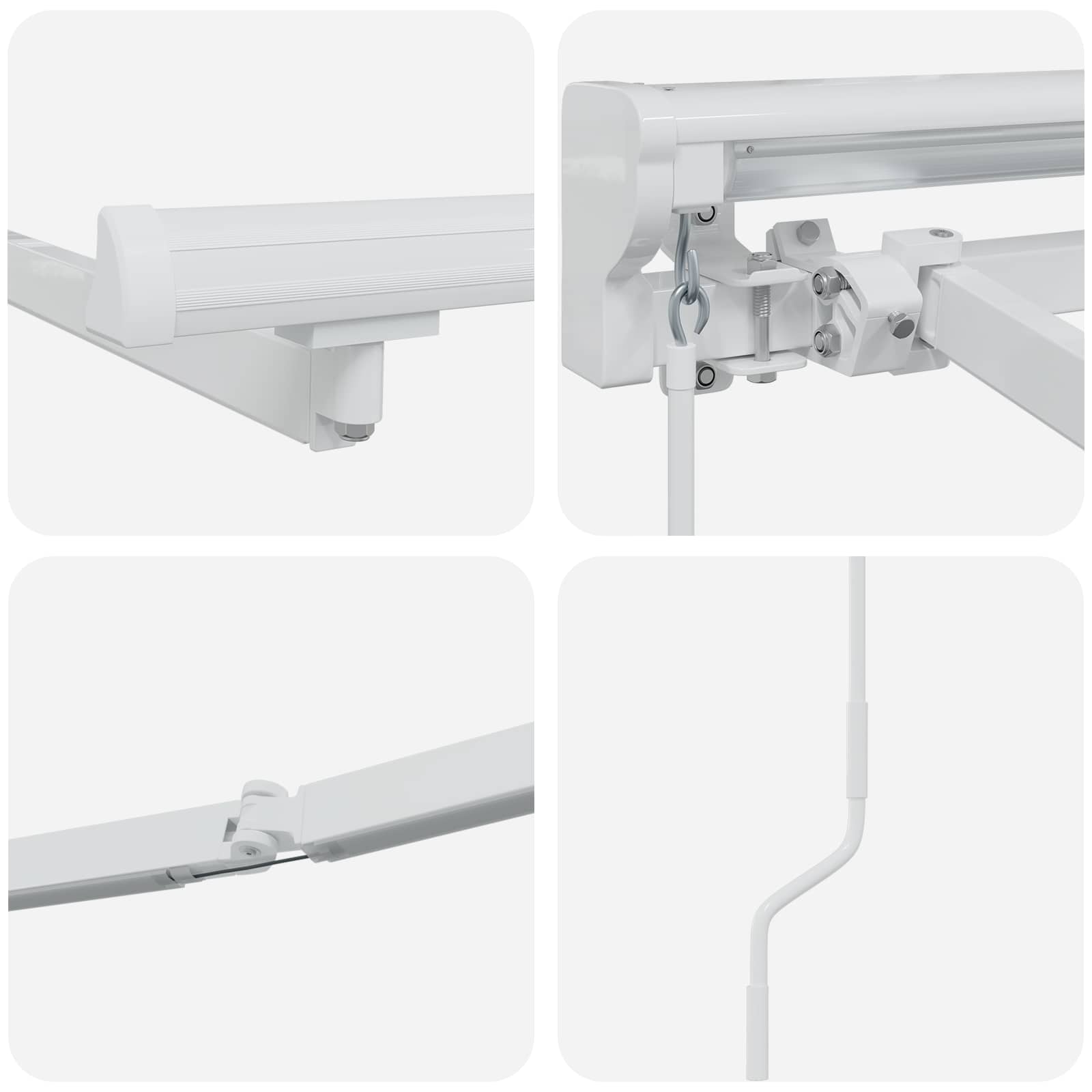 Ručni okvir tende s LED-ima Bijeli 5 × 3,5 m Aluminij