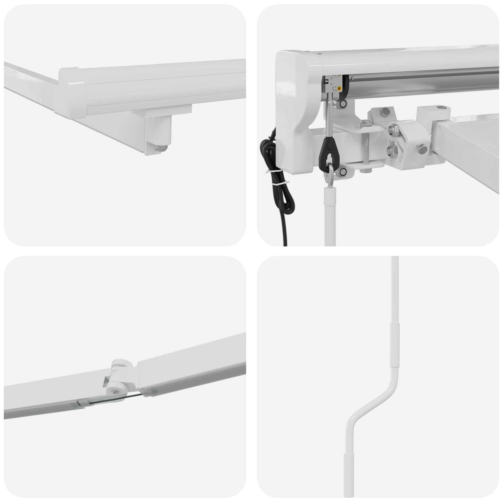 Okvir električne tende s LED-ovima Bijeli 3,5 x 2 m Aluminij
