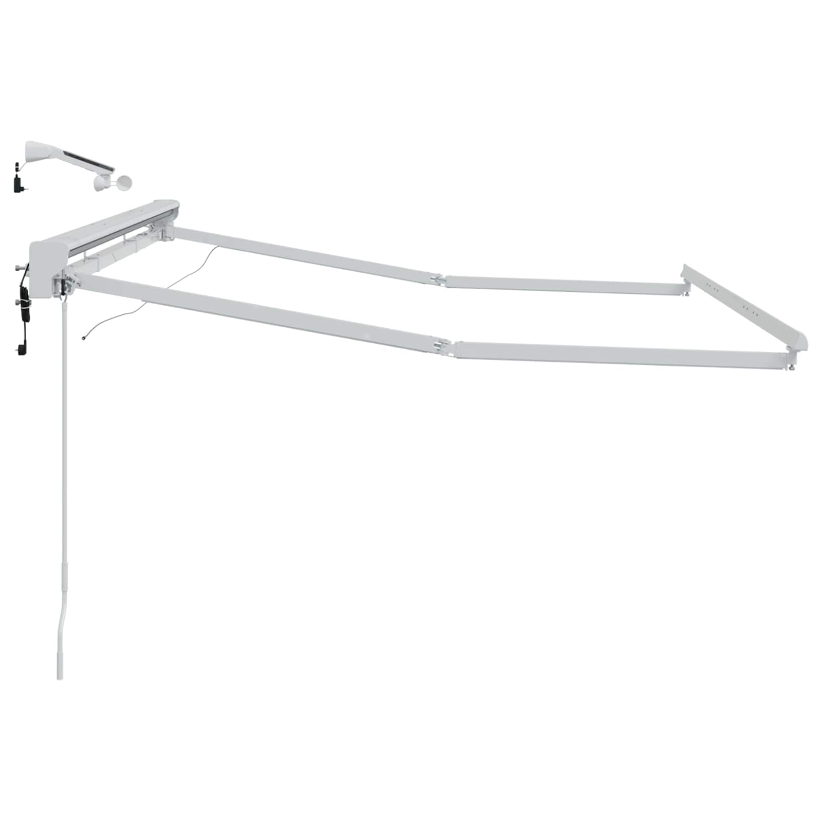 Okvir električne tende s LED-ovima Bijeli 3,5 x 2 m Aluminij