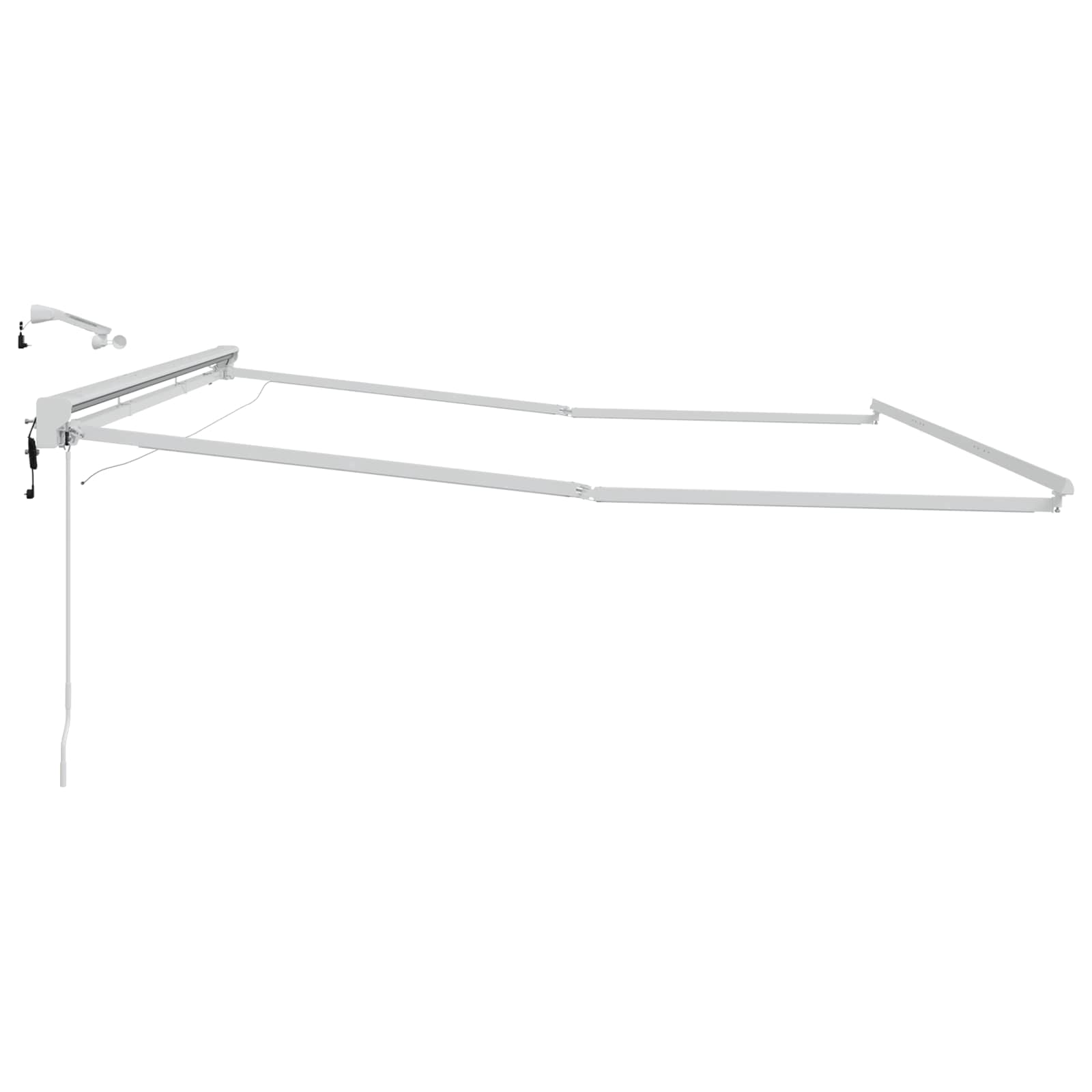 Okvir električne tende s LED-ovima Bijeli 4 x 2 m Aluminij