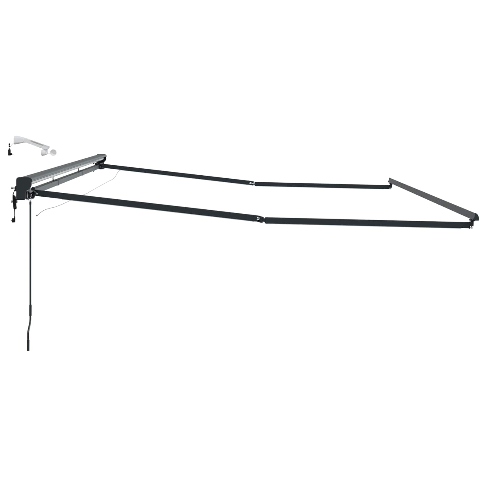 Okvir električne tende s LED-ovima Antracit 5 x 3 m Aluminij