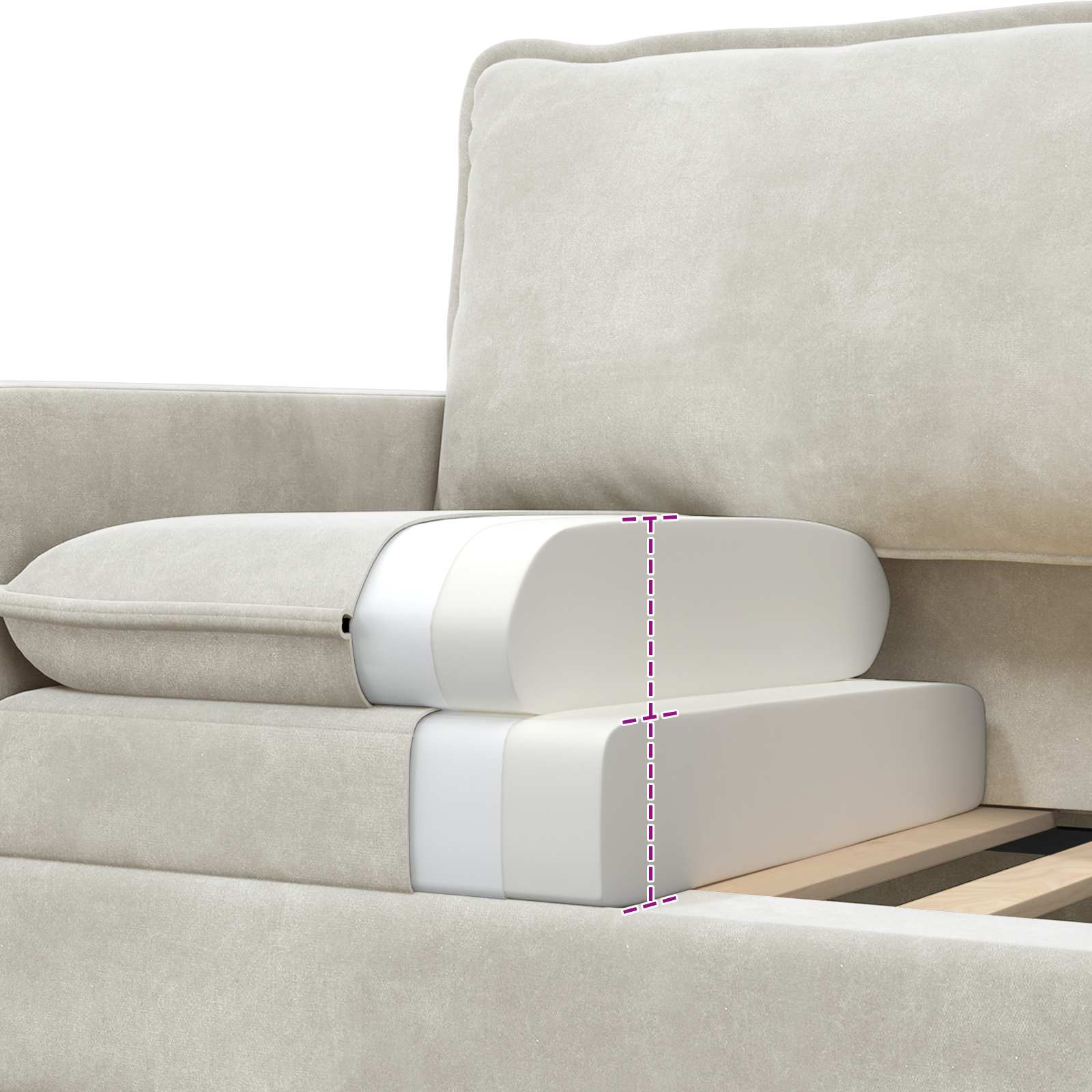 Sofa Krem 76 x 81 x 87,5 cm Baršun