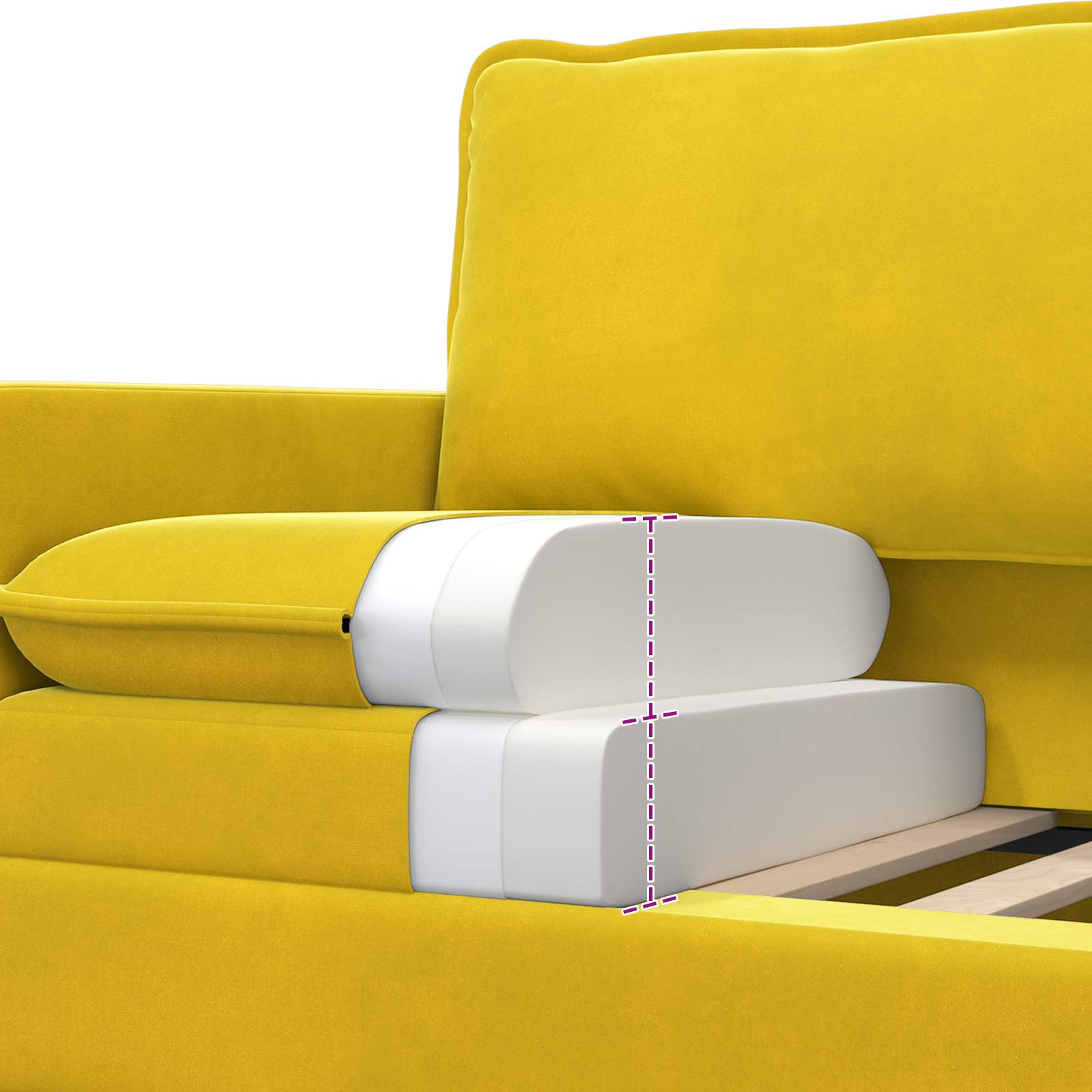 Sofa Žuta 156 x 81 x 87,5 cm Baršun