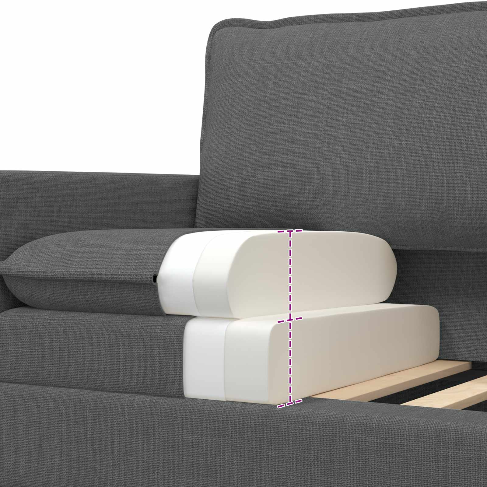 Sofa Tamnosiva 196 x 81 x 87,5 cm Tkanina