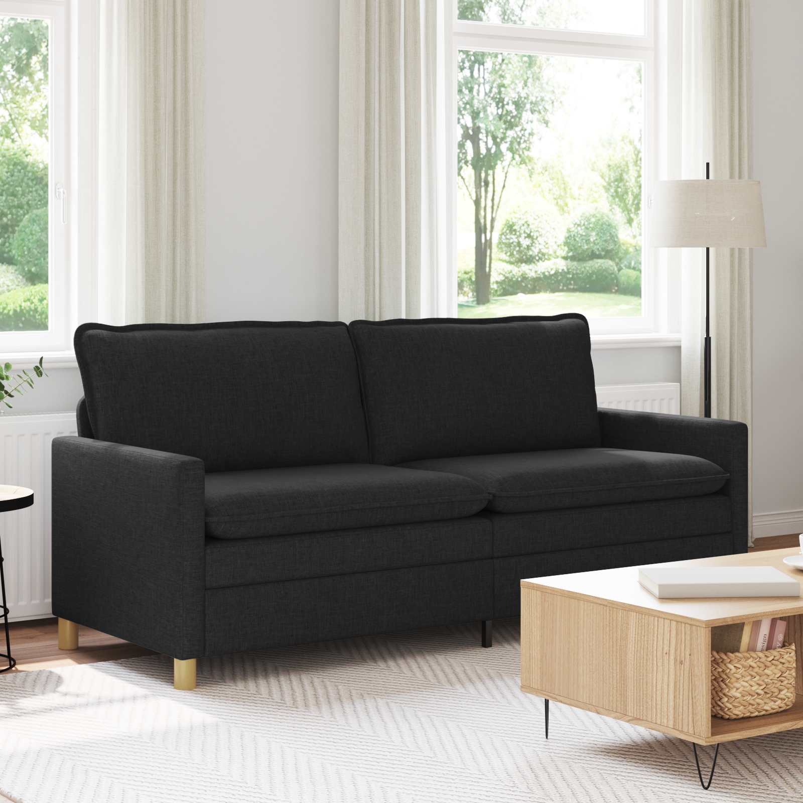 Sofa Crna 196 x 81 x 87,5 cm Tkanina