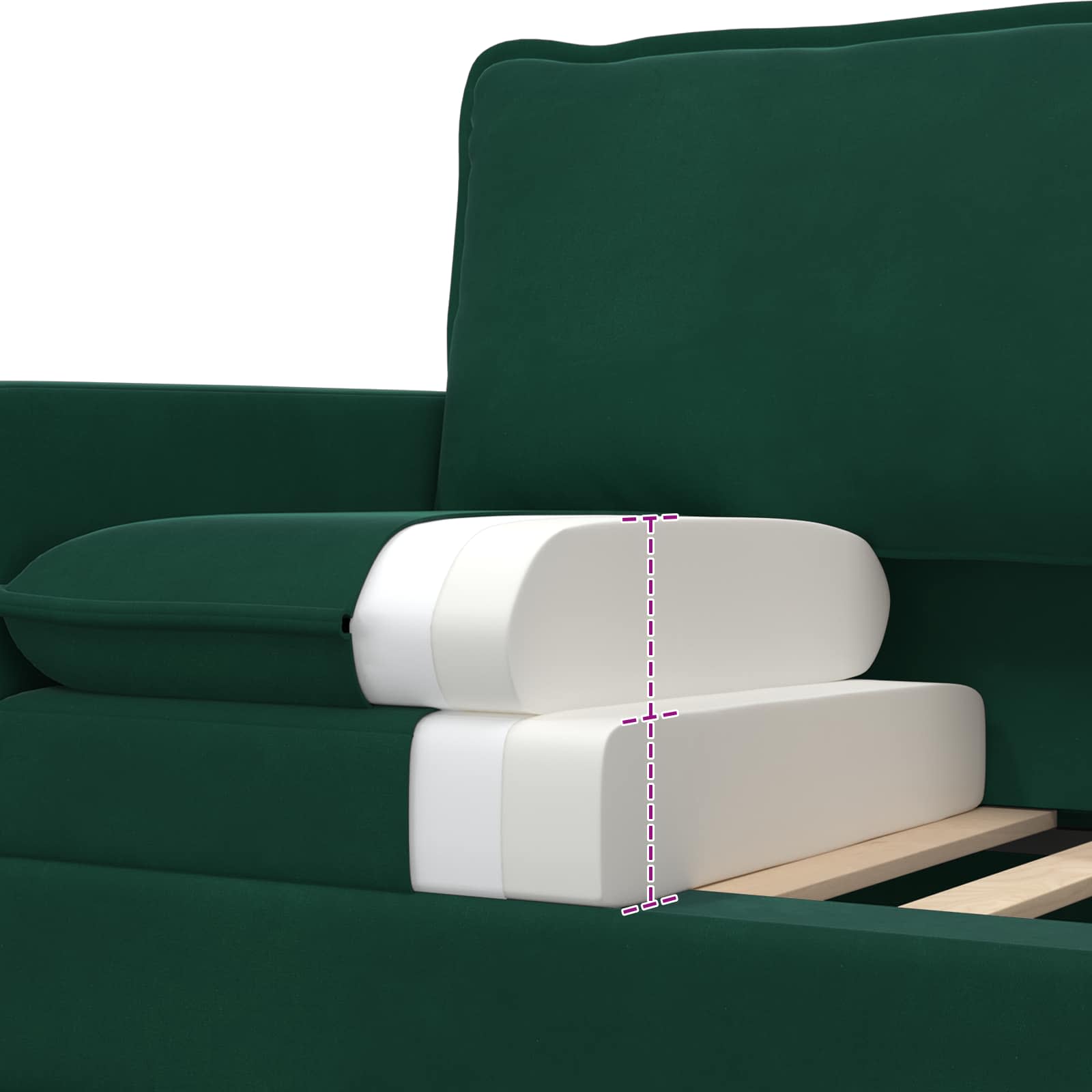 Sofa Tamnozelena 196 x 81 x 87,5 cm Baršun