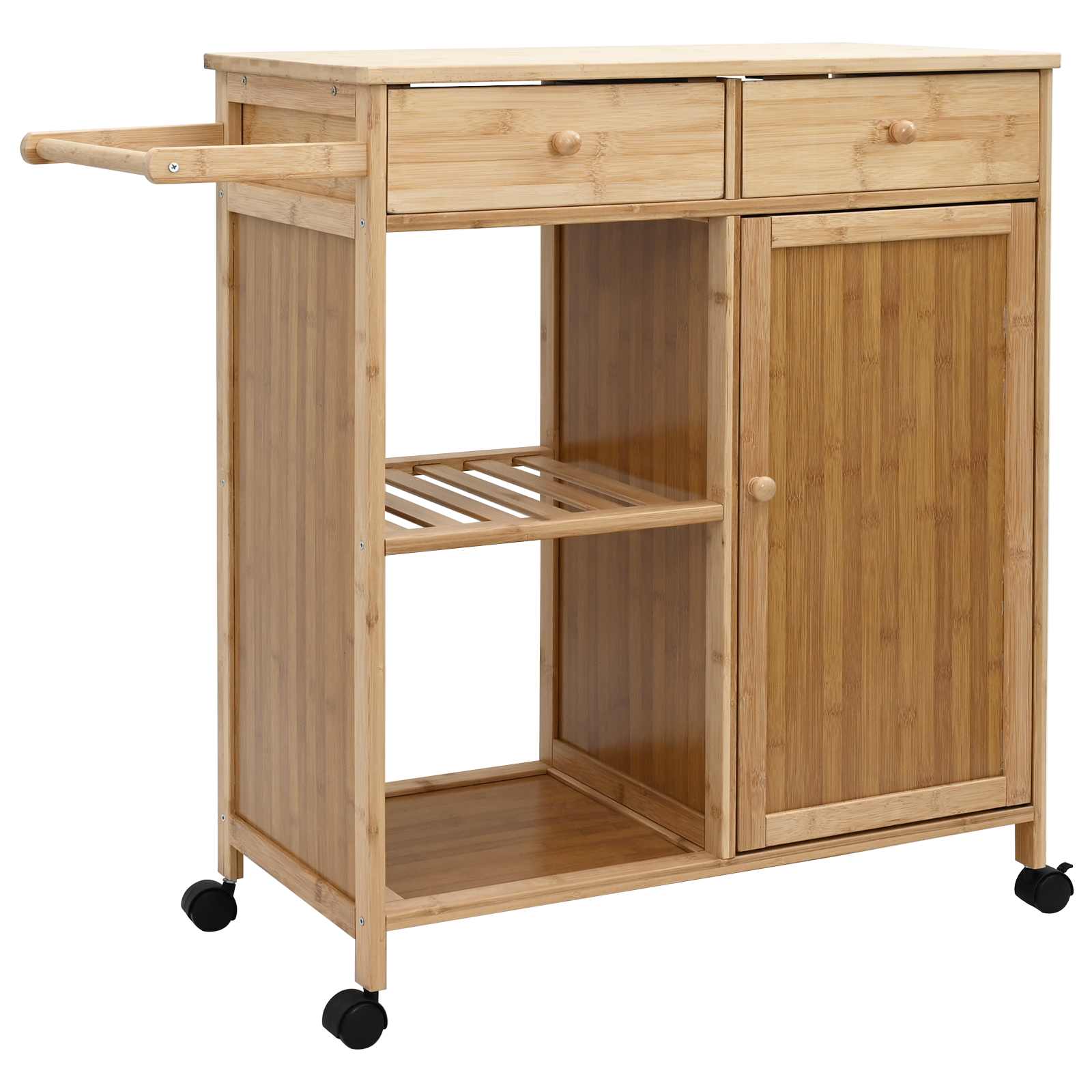 Kuhinjska Kolica s Kotačima Prirodna 90,5 x 36 x 86,5 cm Bambus