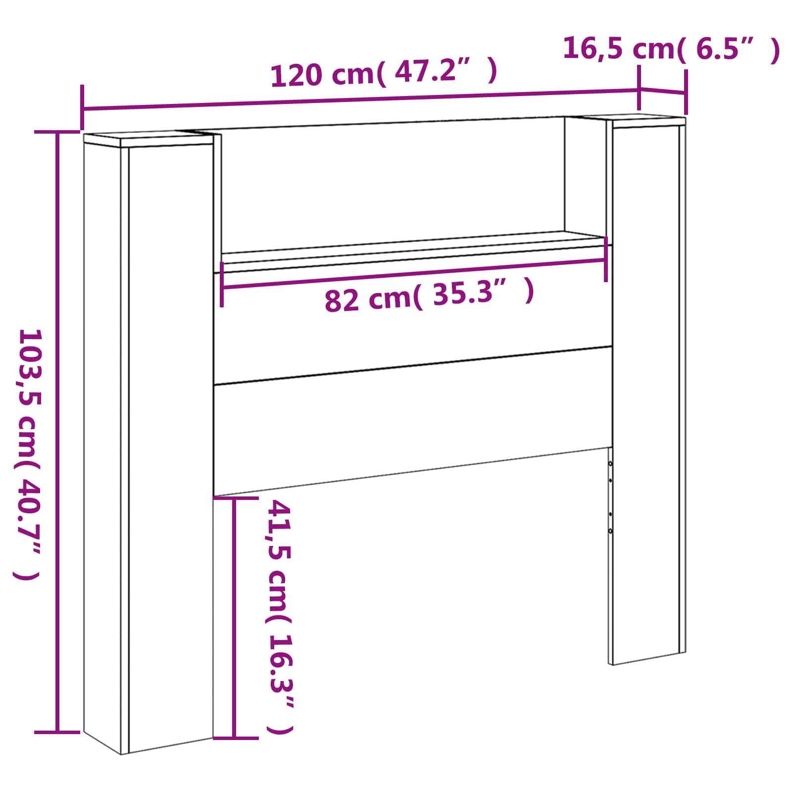 Uzglavlje Sonoma hrast 120 x 16,5 x 103,5 cm Konstruirano drvo