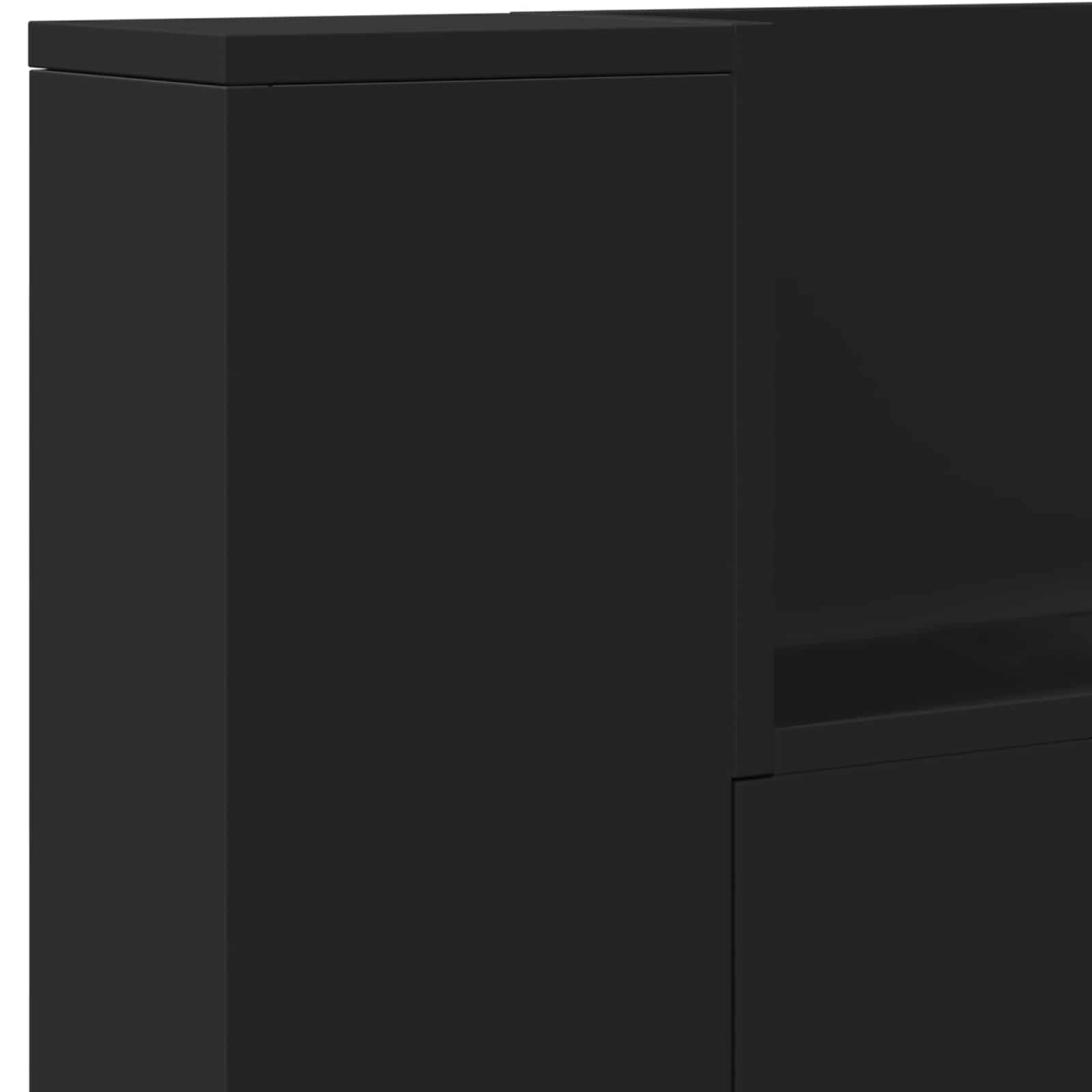 Uzglavlje Crna 160 x 16,5 x 103,5 cm Konstruirano drvo