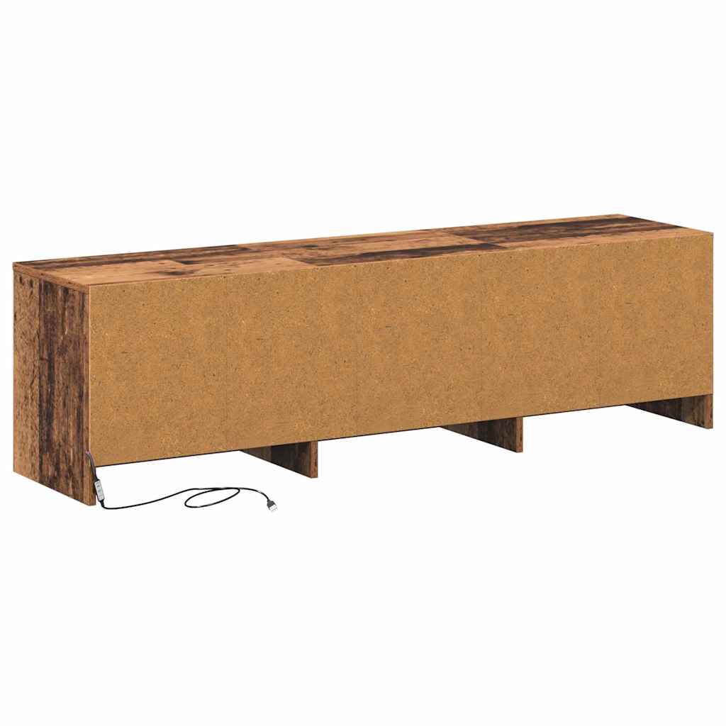 TV ormarić s LED rasvjetom Staro drvo 140 x 34 x 40 cm
