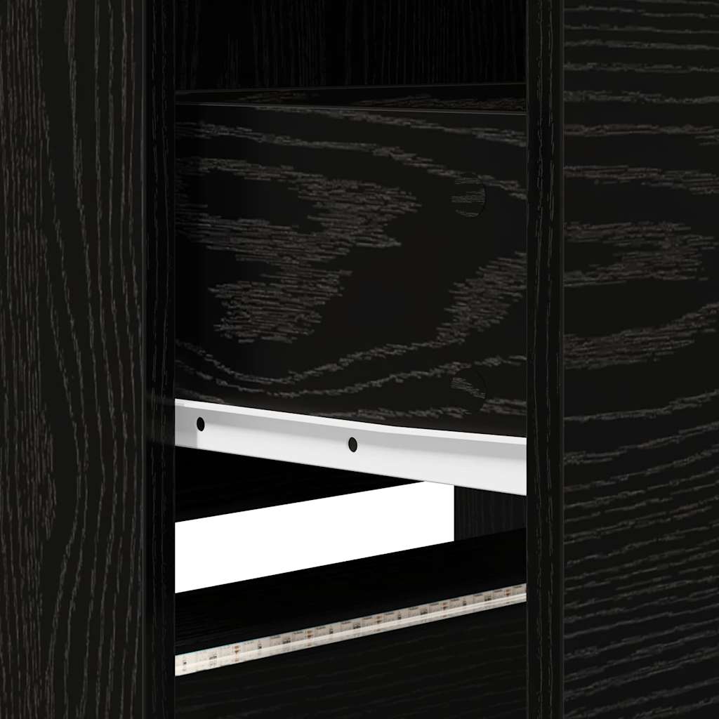 TV ormarić s LED rasvjetom Crni Hrast 165 x 34 x 40 cm