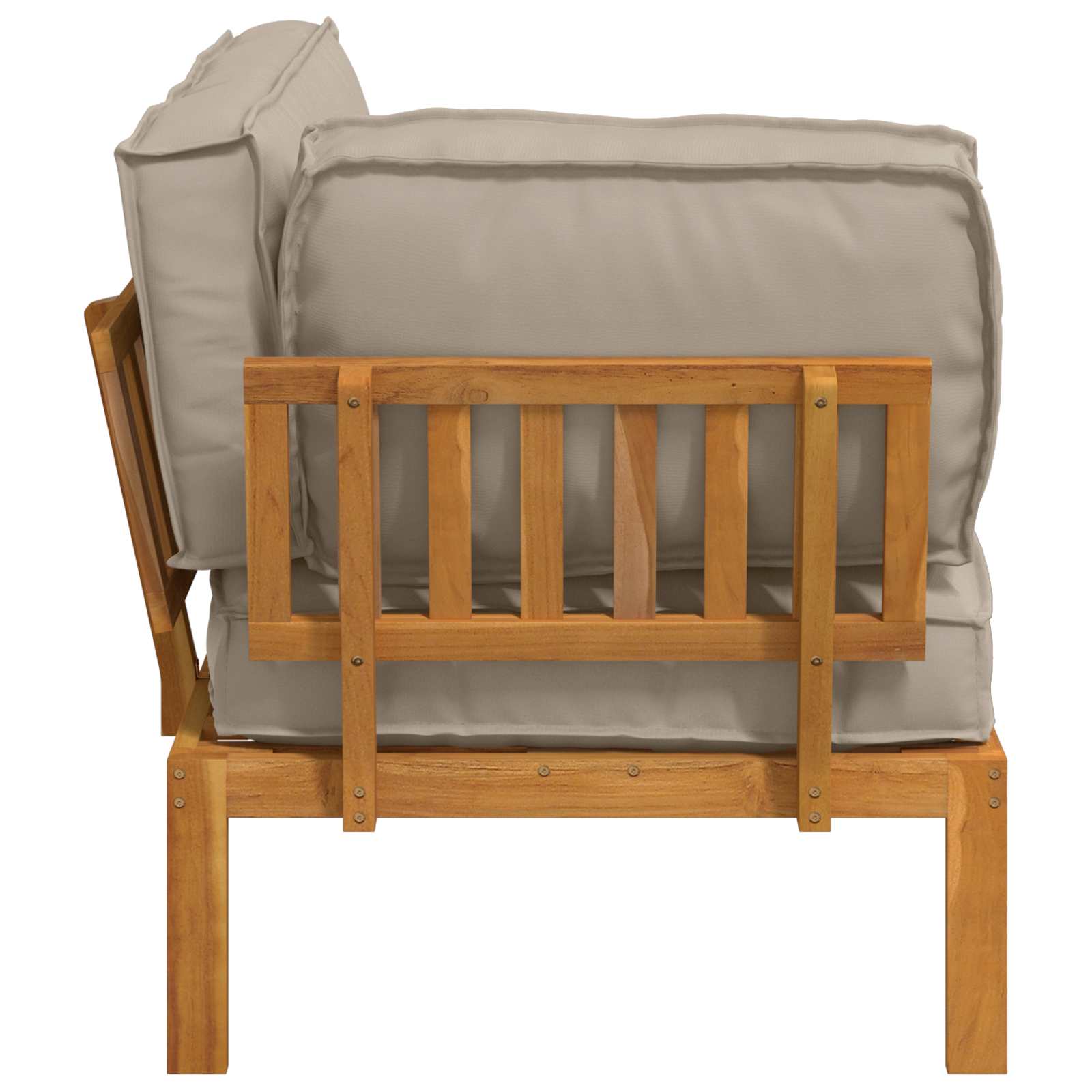 Set sofe Sivo-smeđa 133 x 92 x 69 cm Čvrsto drvo akacije