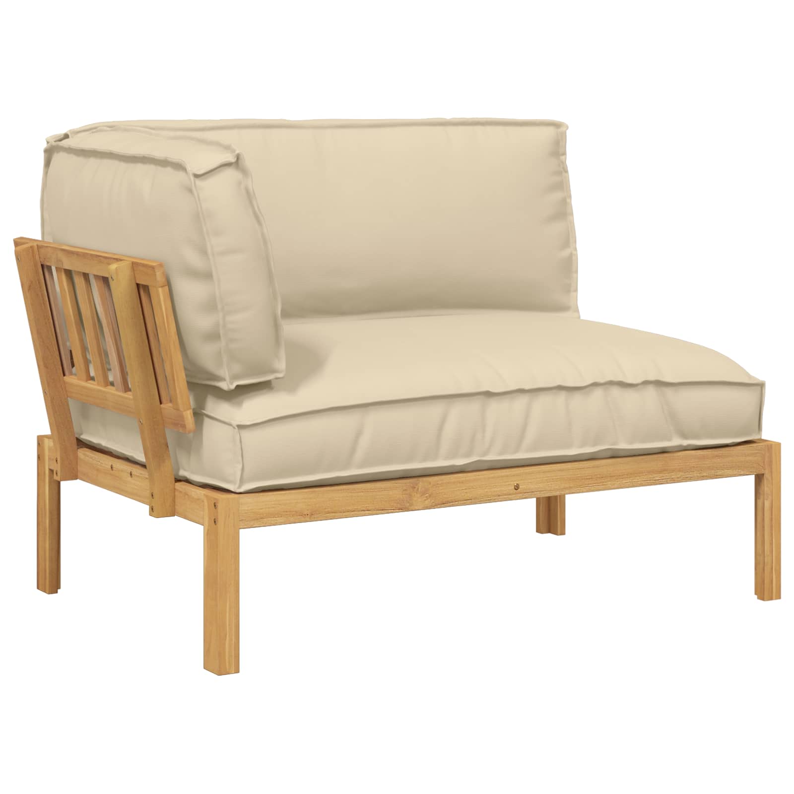 Set sofe s jastukom Bež 133 x 92 x 69 cm Čvrsto drvo akacije