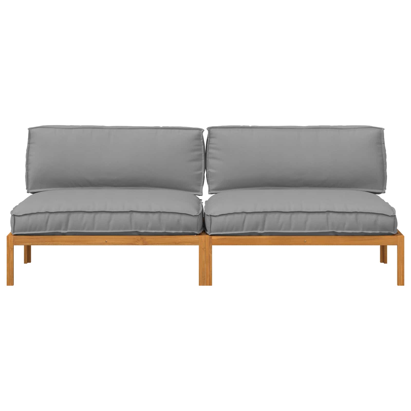 Set sofe s jastukom Jednobojno 2 pcs Siva Čvrsto drvo akacije