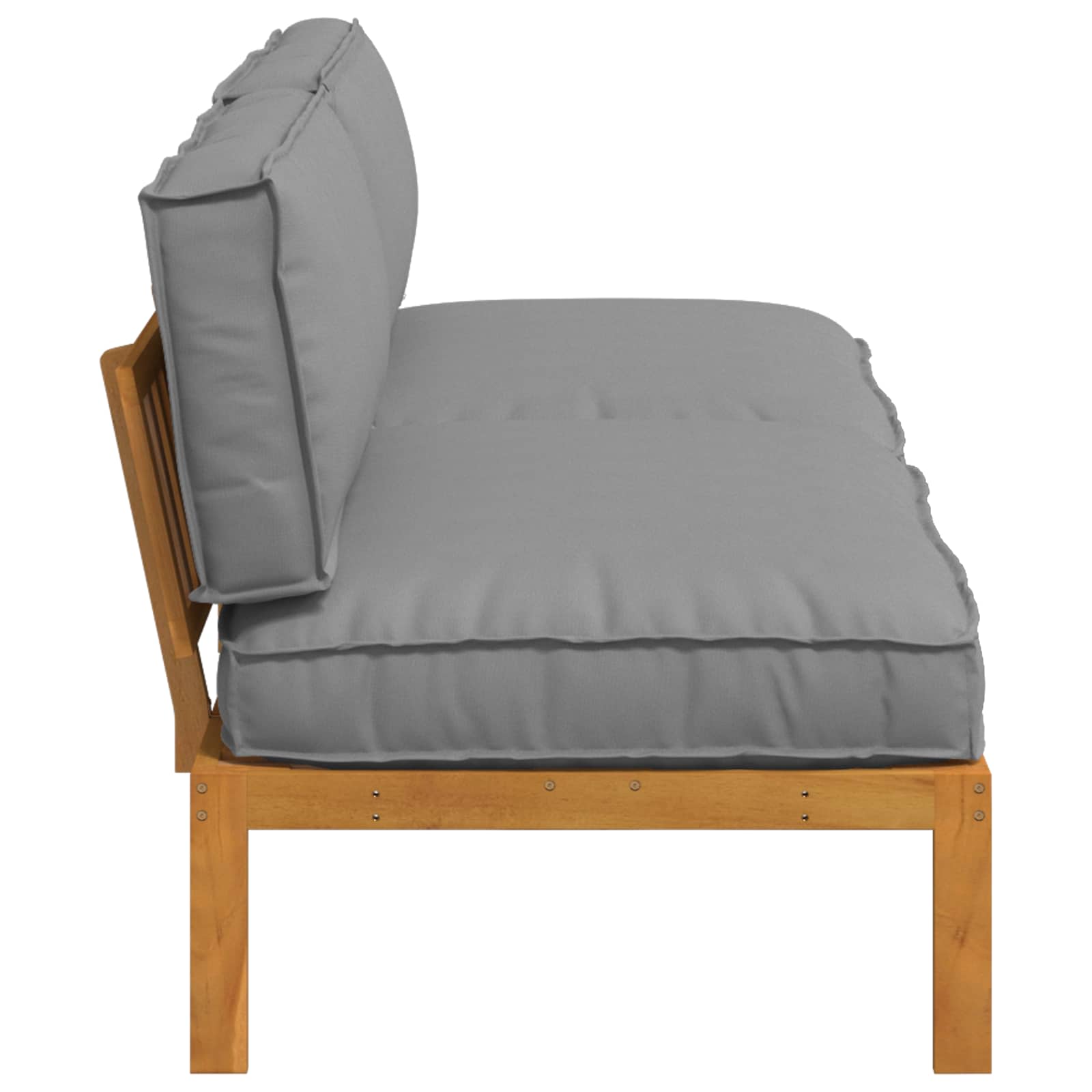 Set sofe s jastukom Jednobojno 2 pcs Siva Čvrsto drvo akacije
