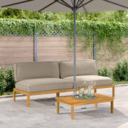 Set sofe Sivo-smeđa 240 x 92 x 69 cm Čvrsto drvo akacije