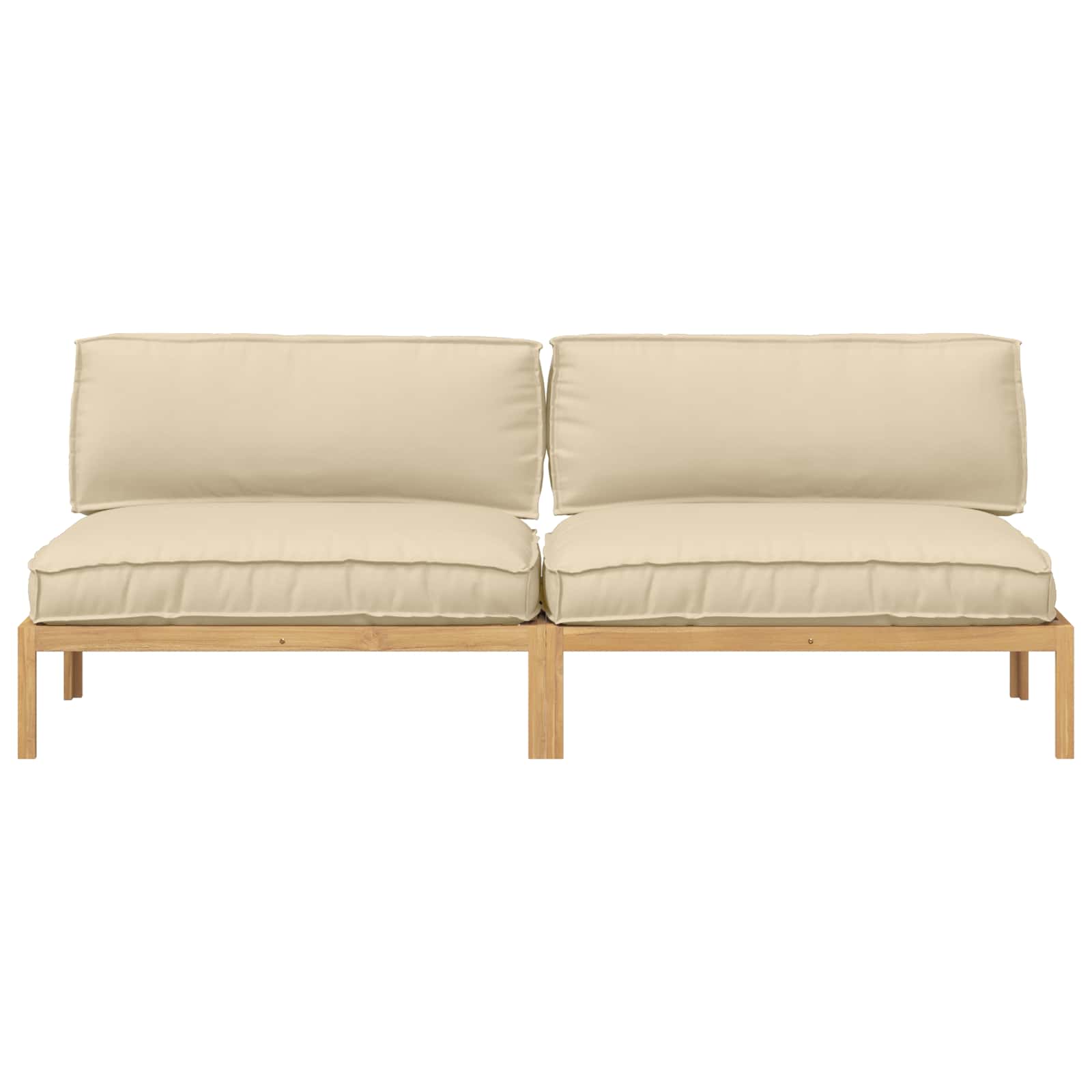Set sofe s jastukom Bež 240 x 92 x 69 cm Čvrsto drvo akacije