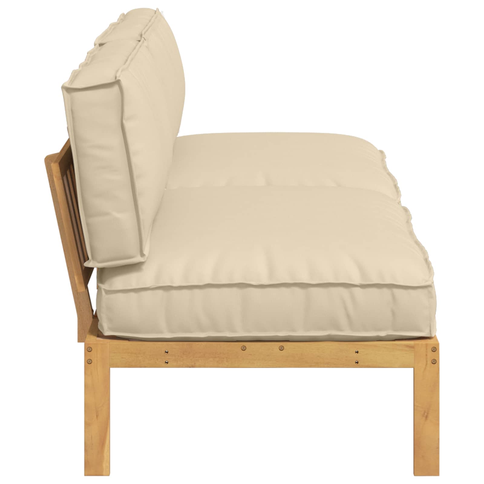 Set sofe s jastukom Bež 240 x 92 x 69 cm Čvrsto drvo akacije
