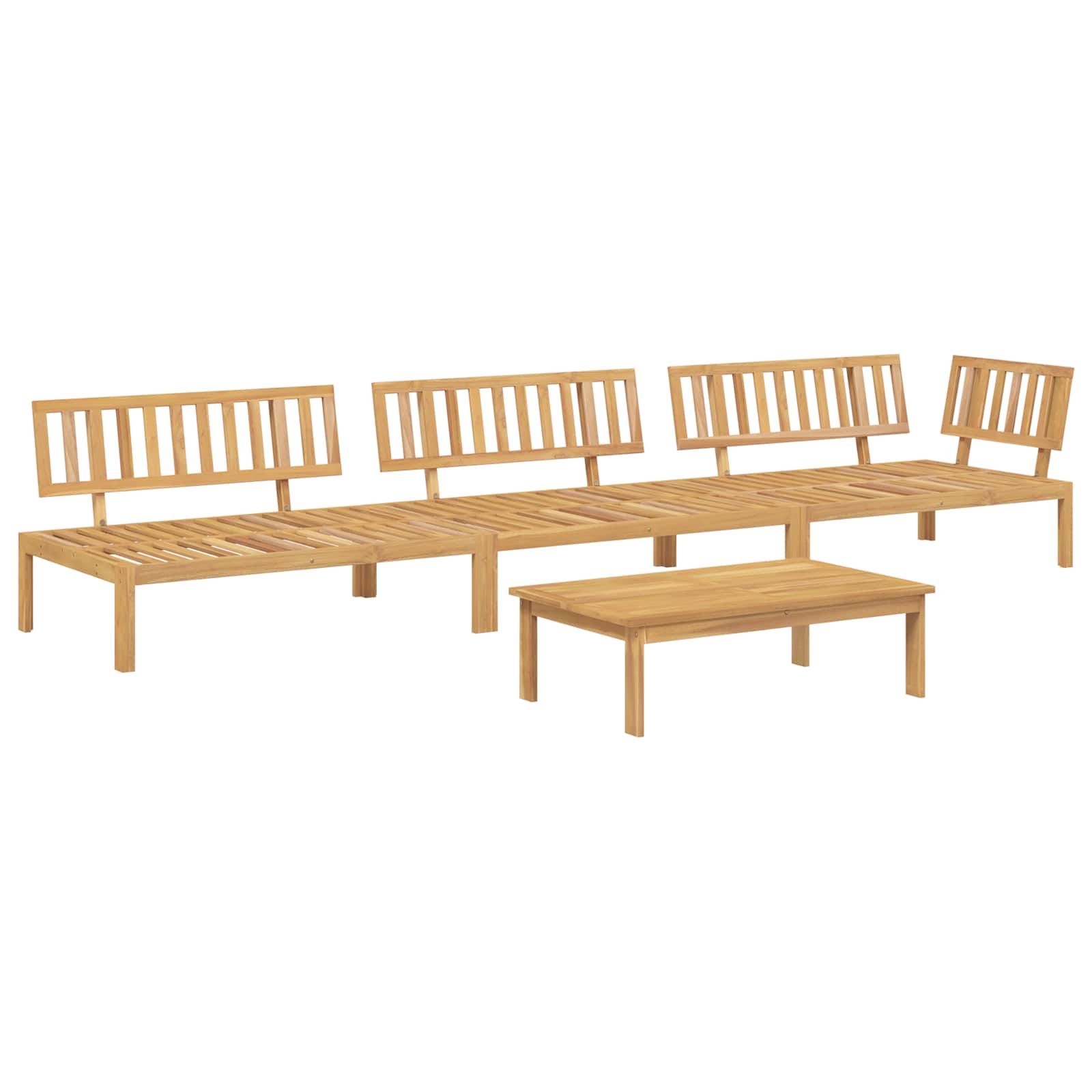Set sofe s jastukom 4 pcs Antracit Čvrsto drvo akacije