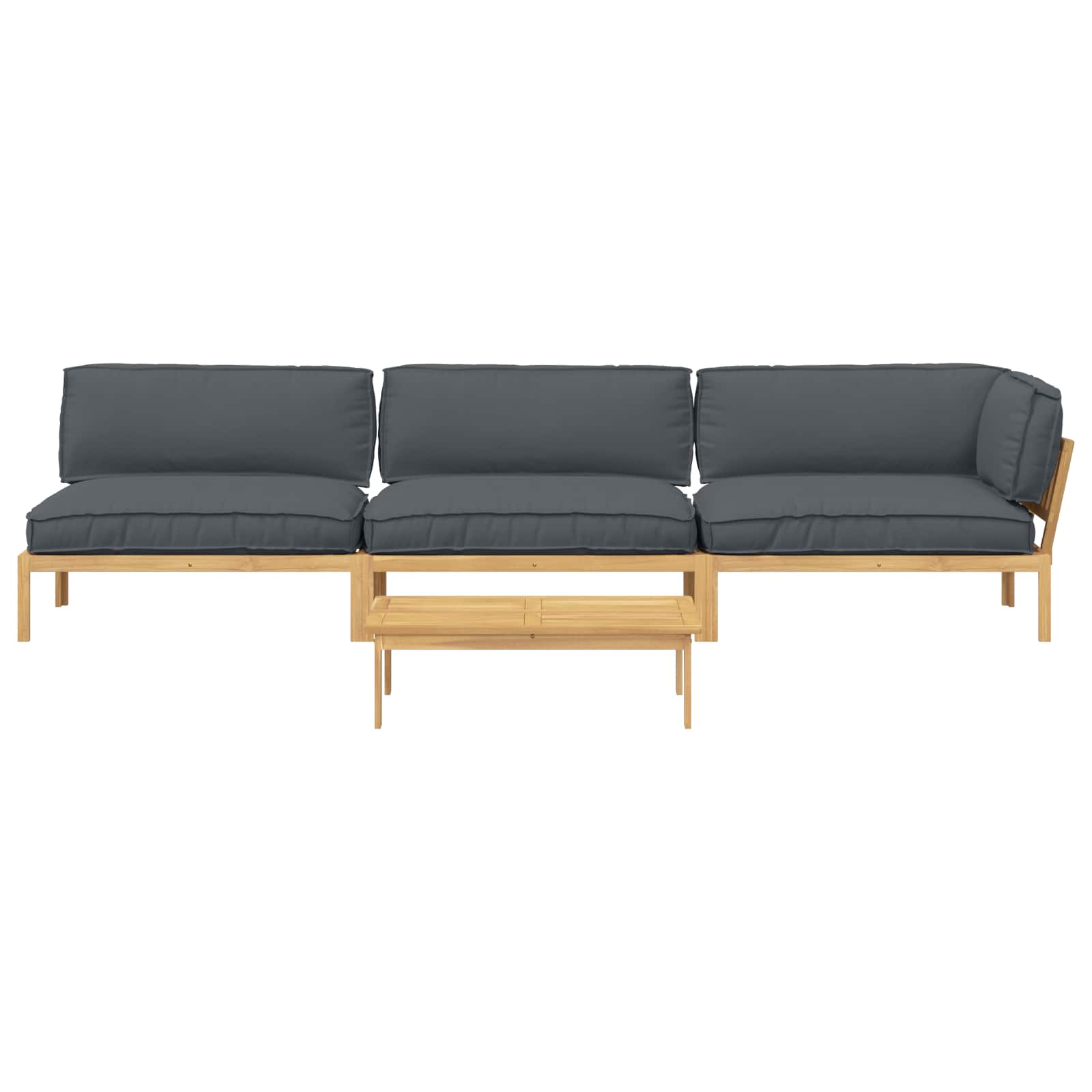 Set sofe s jastukom 4 pcs Antracit Čvrsto drvo akacije