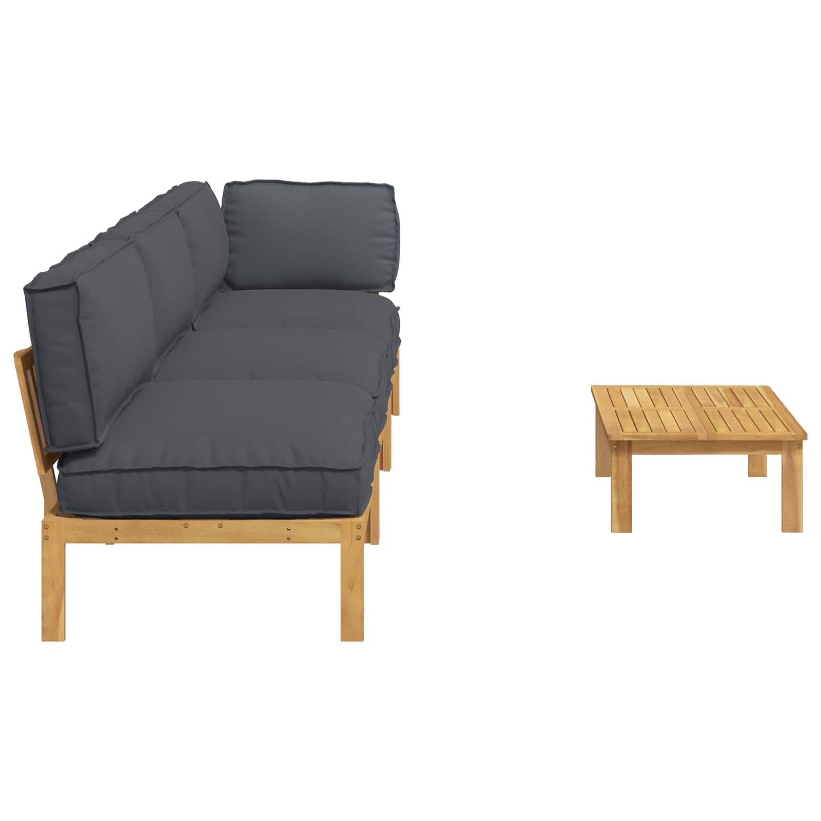 Set sofe s jastukom 4 pcs Antracit Čvrsto drvo akacije