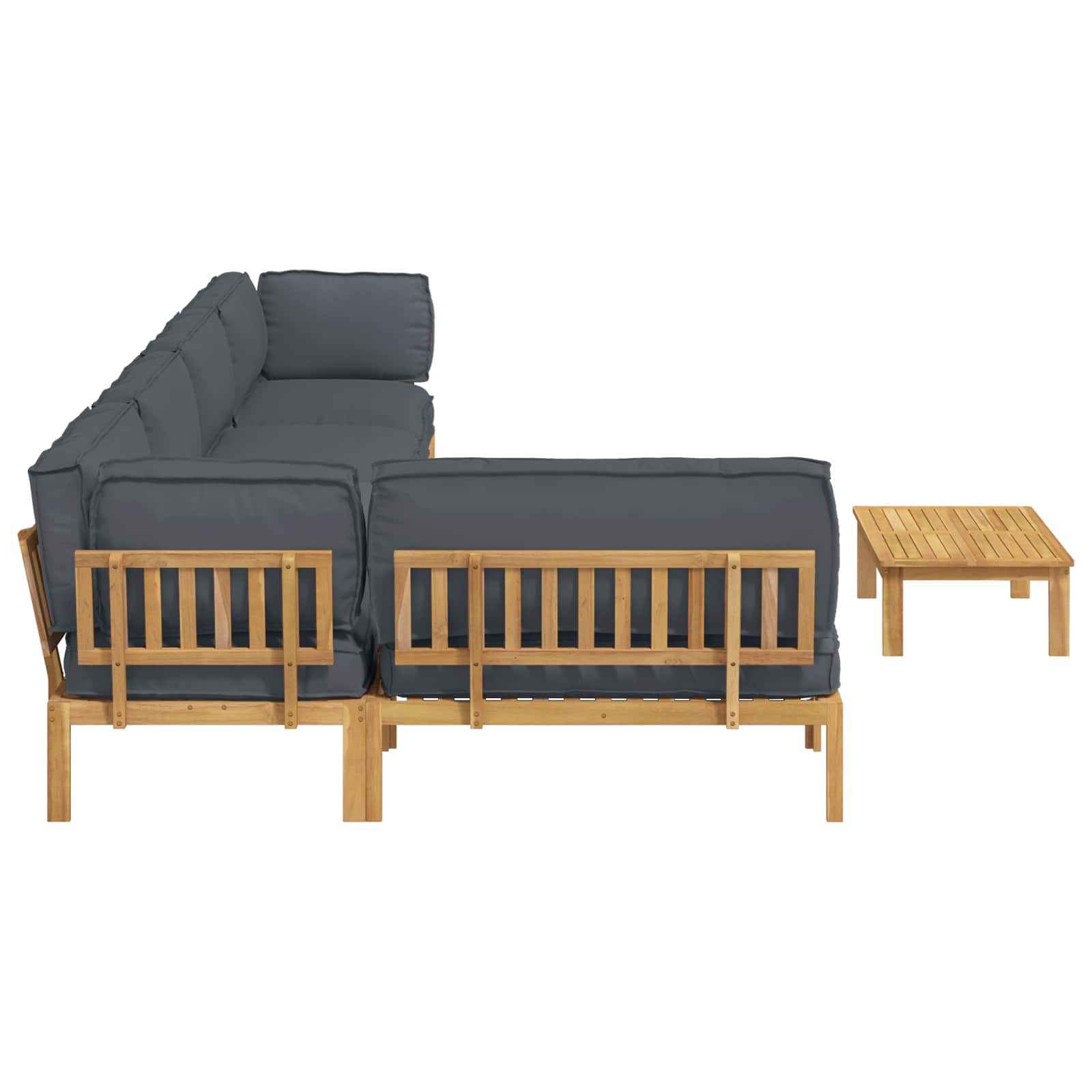 Set sofe s jastukom 6 pcs Antracit Čvrsto drvo akacije