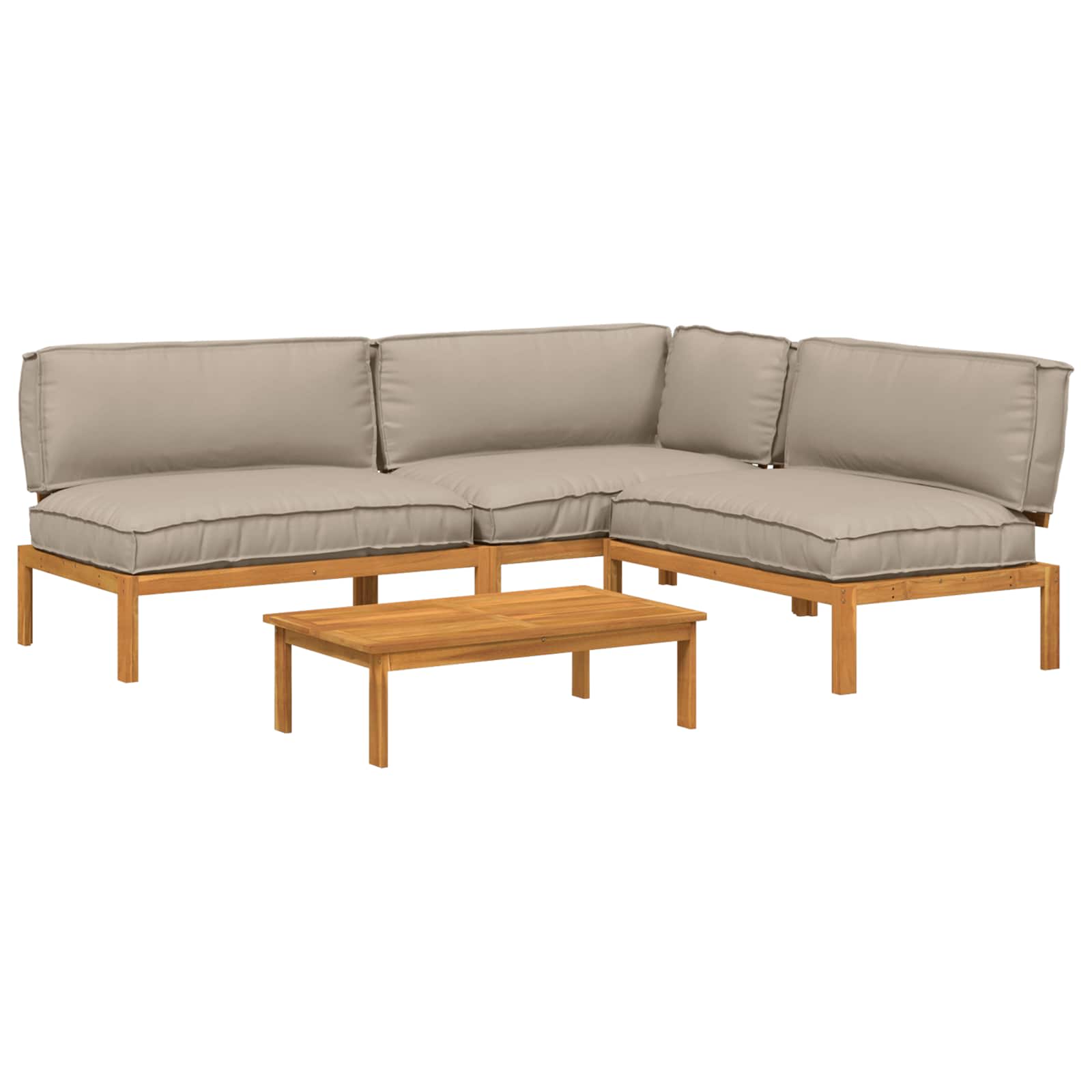 Set sofe 4 pcs Sivo-smeđa Čvrsto drvo akacije