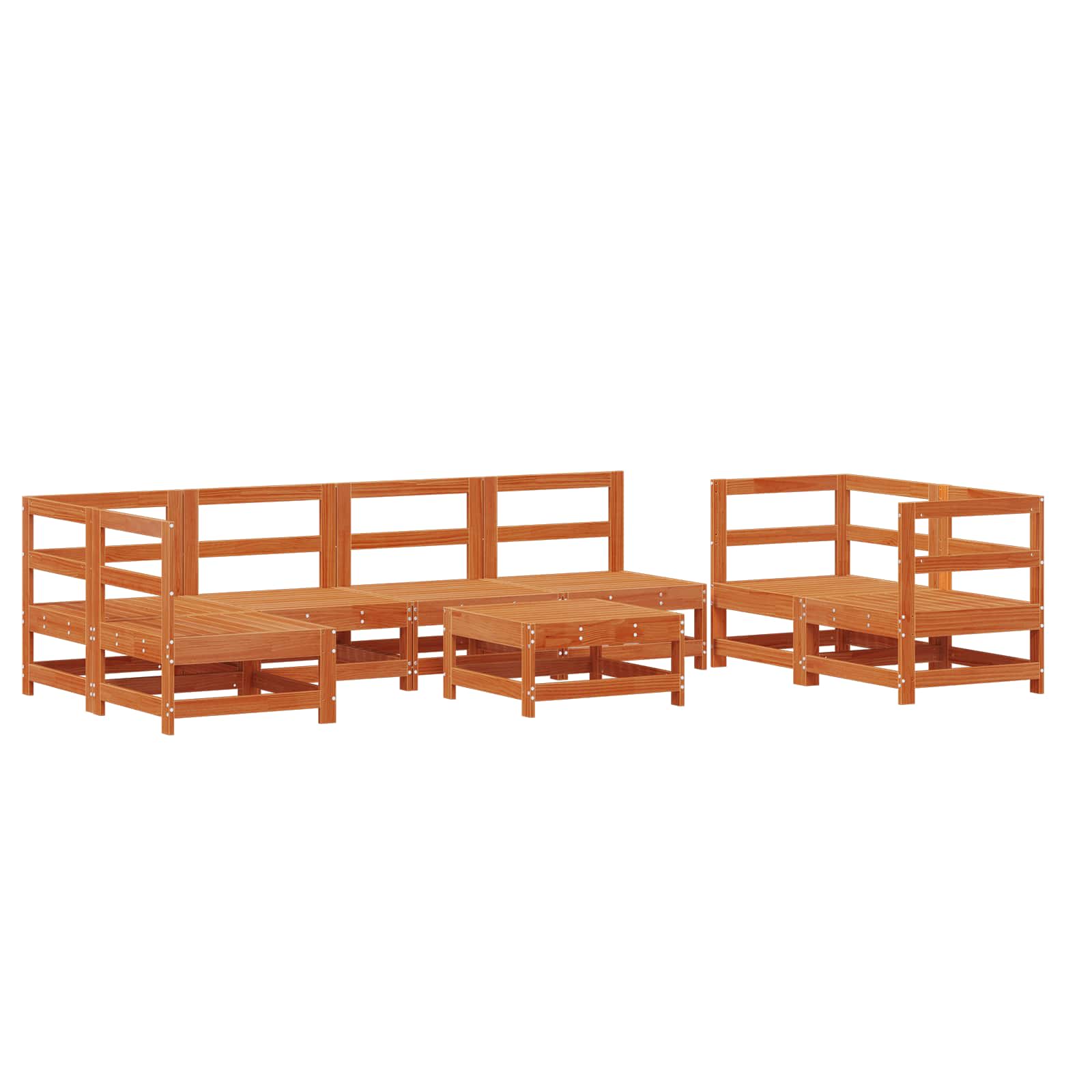 Set lounge namještaja za vrt 8 pcs Vosak Smeđa Masivna borovina