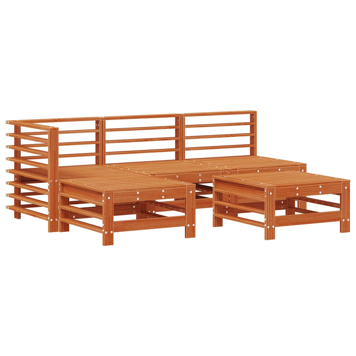 Set lounge namještaja za vrt 5 kom. Voštanosmeđa 57,5 x 57,5 x 30 cm