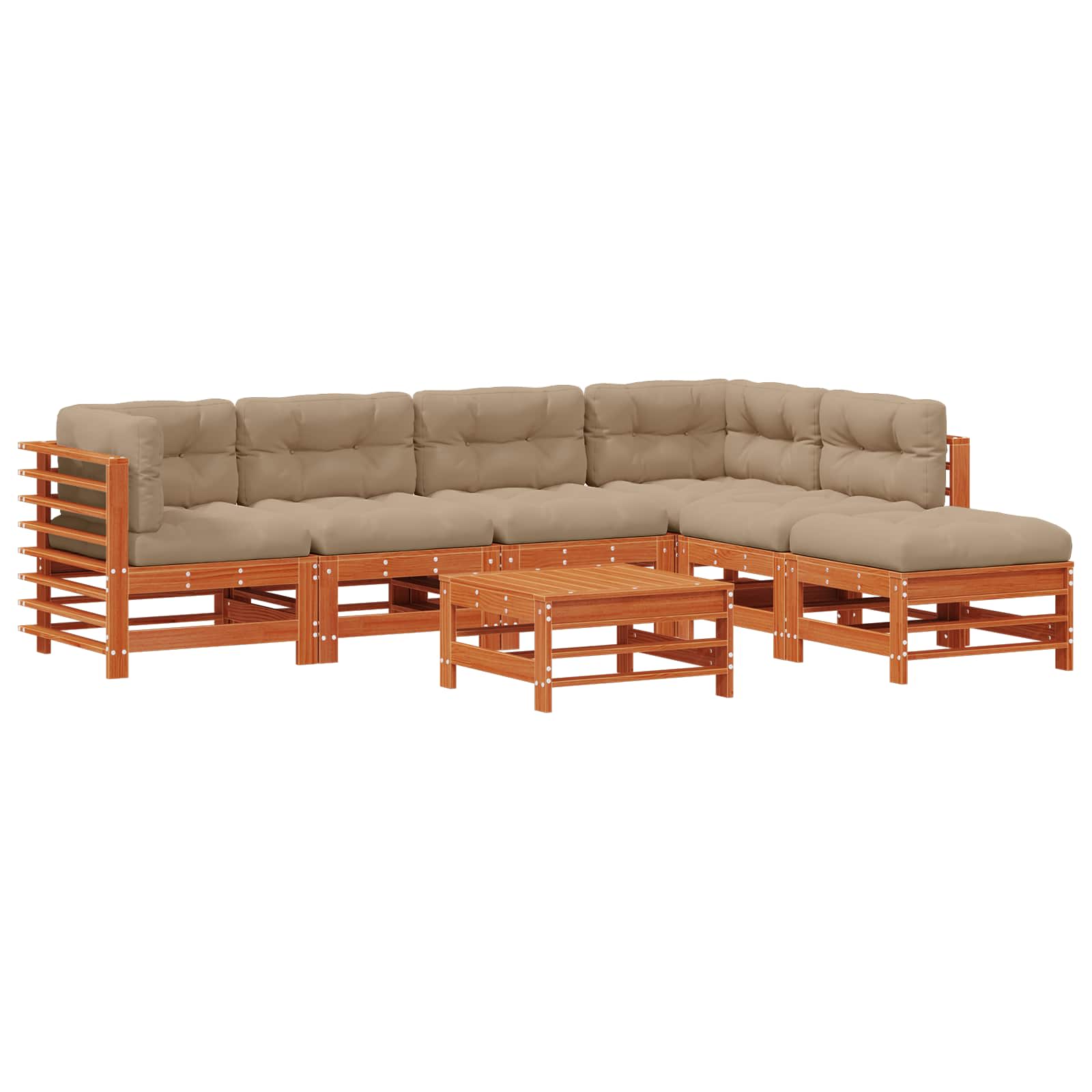 Set lounge namještaja za vrt 7 pcs Voštanosmeđa
