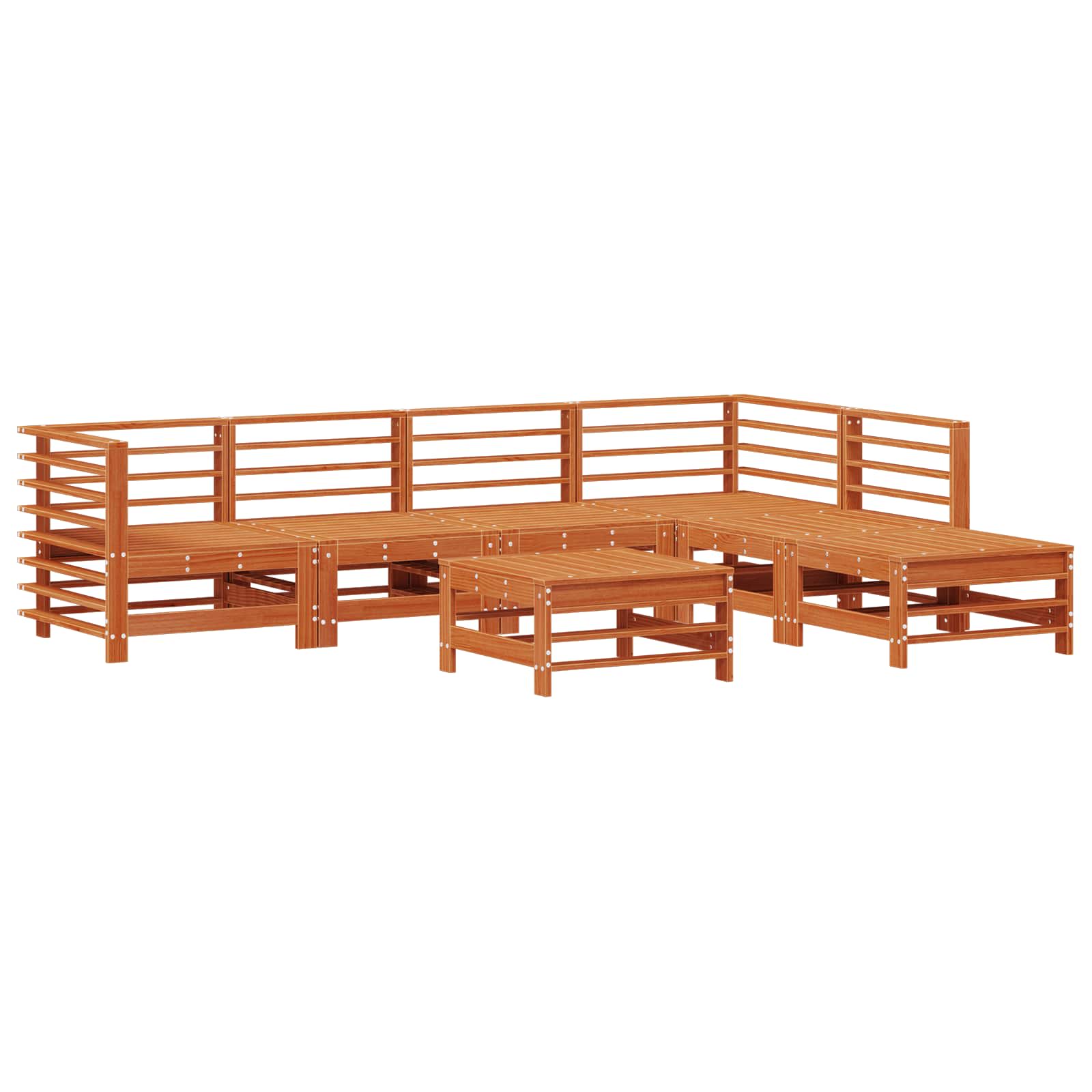 Set lounge namještaja za vrt 7 pcs Voštanosmeđa