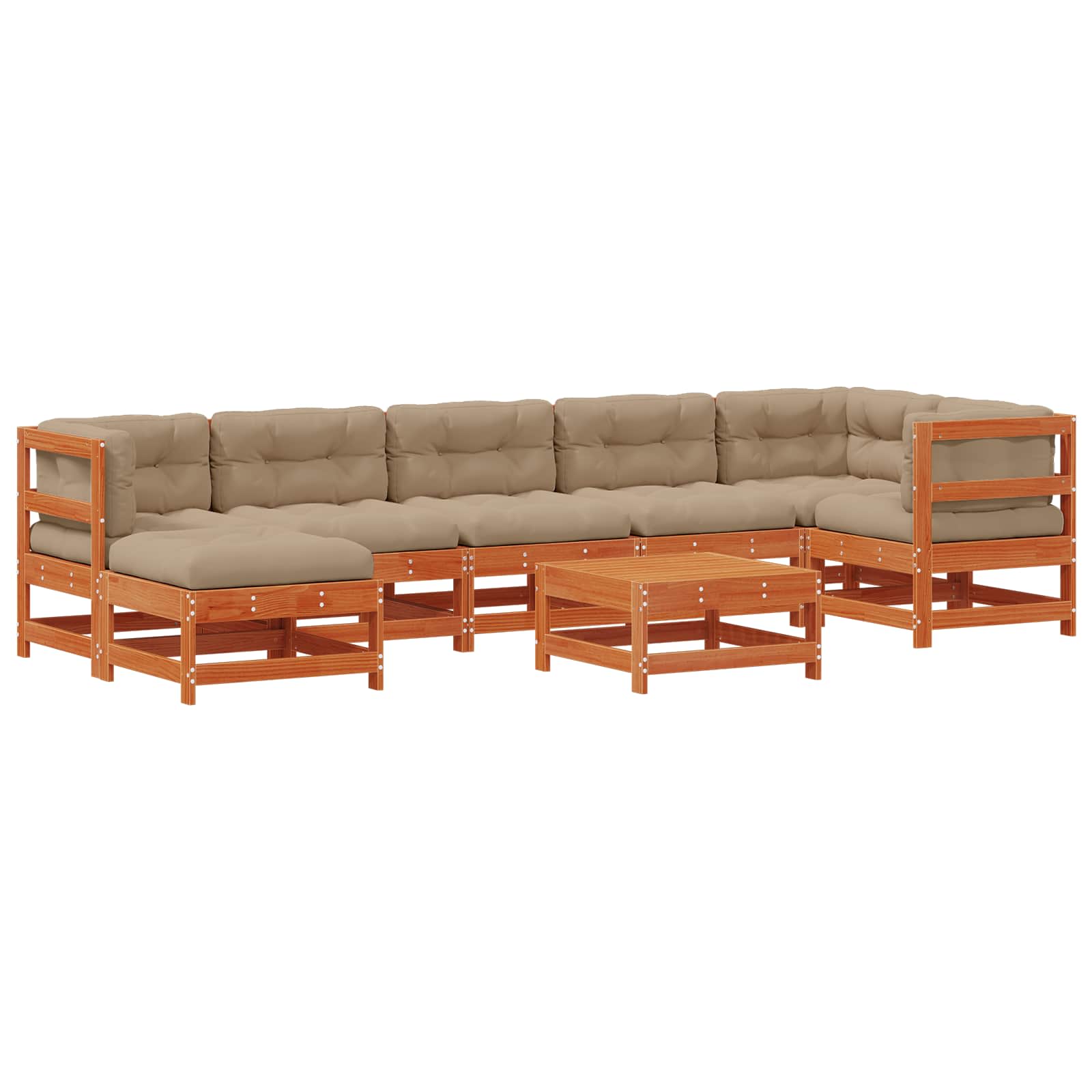 Set lounge namještaja za vrt 8 pcs Voštanosmeđa