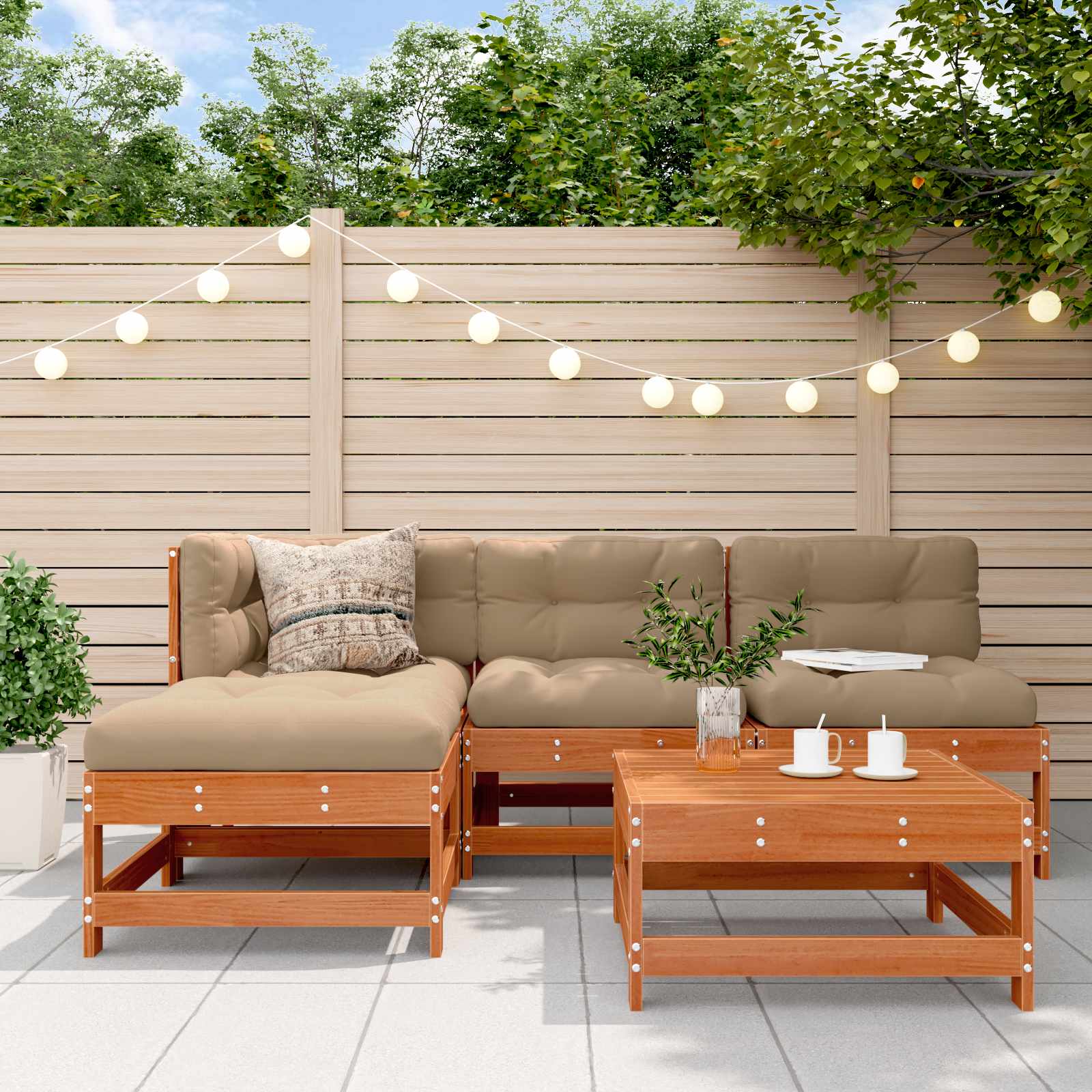 Set lounge namještaja za vrt 5 pcs Voštanosmeđa