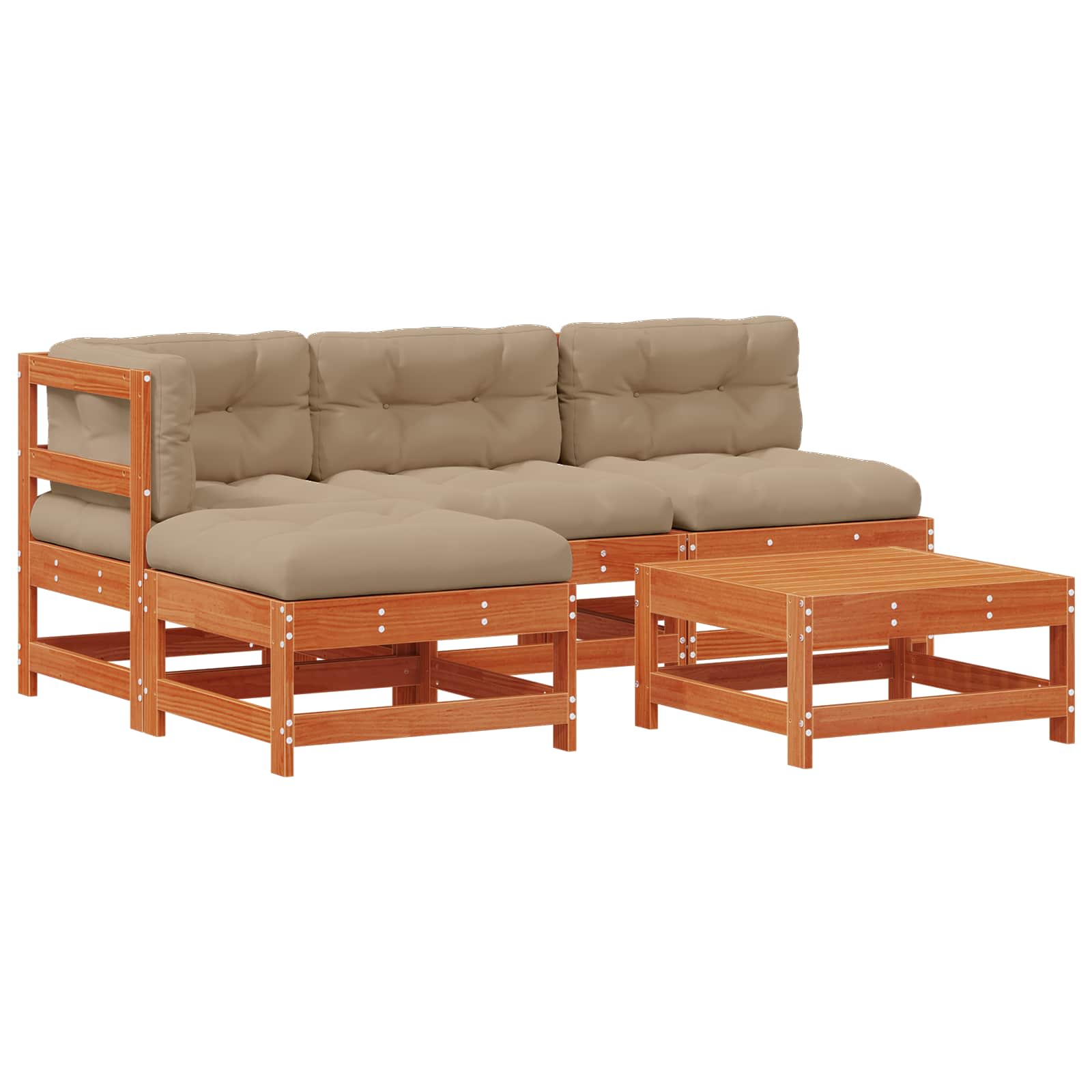 Set lounge namještaja za vrt 5 pcs Voštanosmeđa